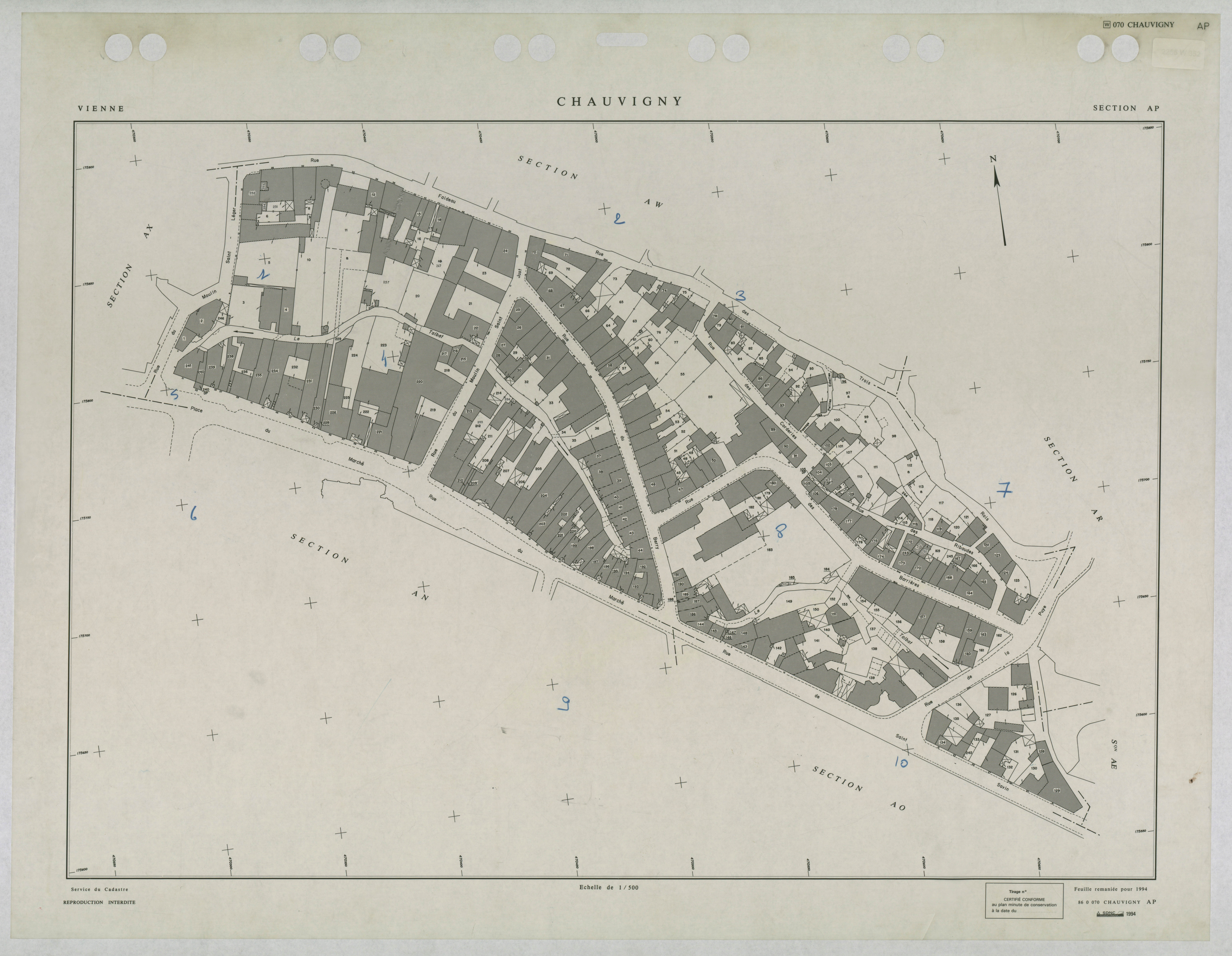 Chauvigny - FRAD086_cadastre Plans remaniés 