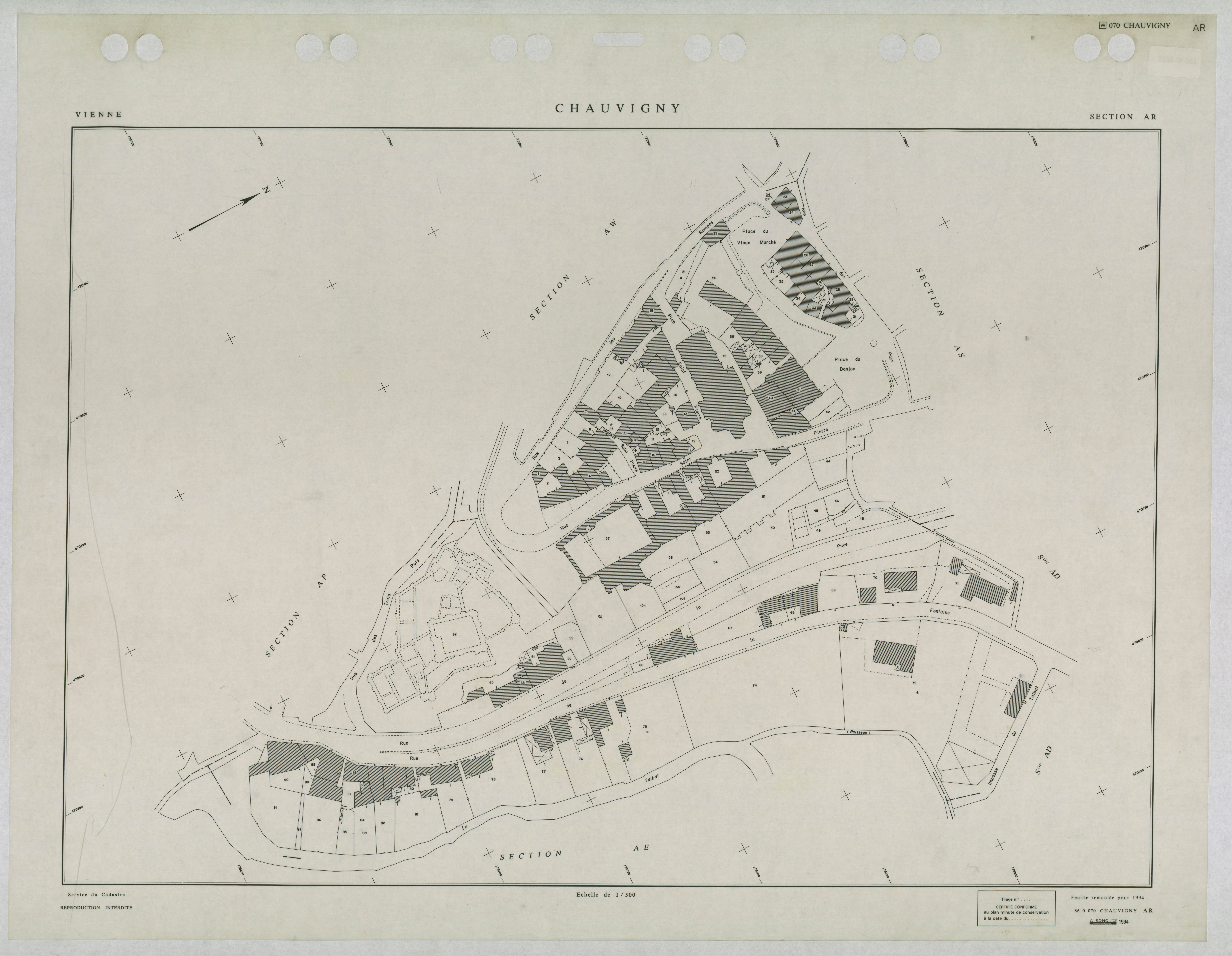 Chauvigny - FRAD086_cadastre Plans remaniés 