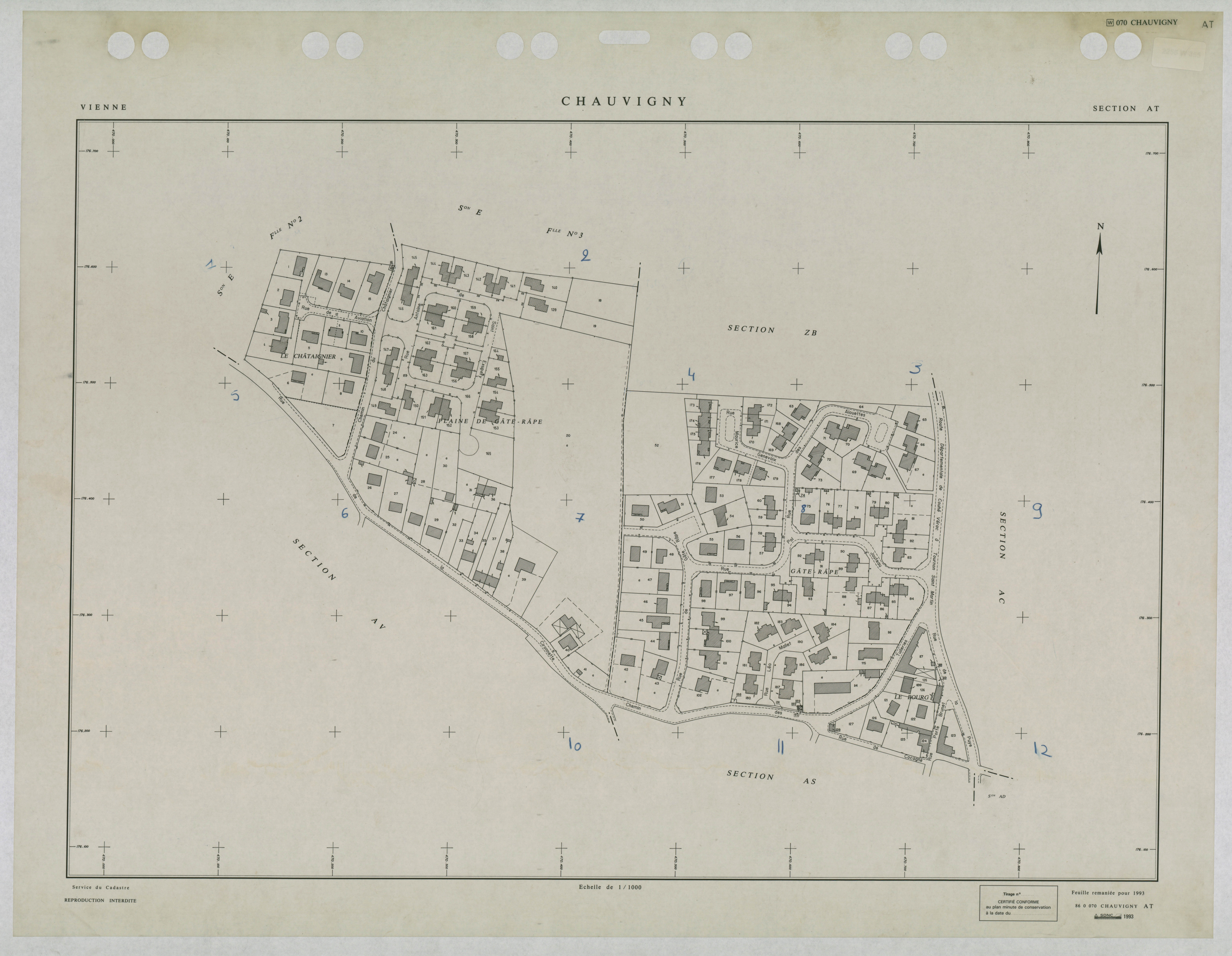 Chauvigny - FRAD086_cadastre Plans remaniés 