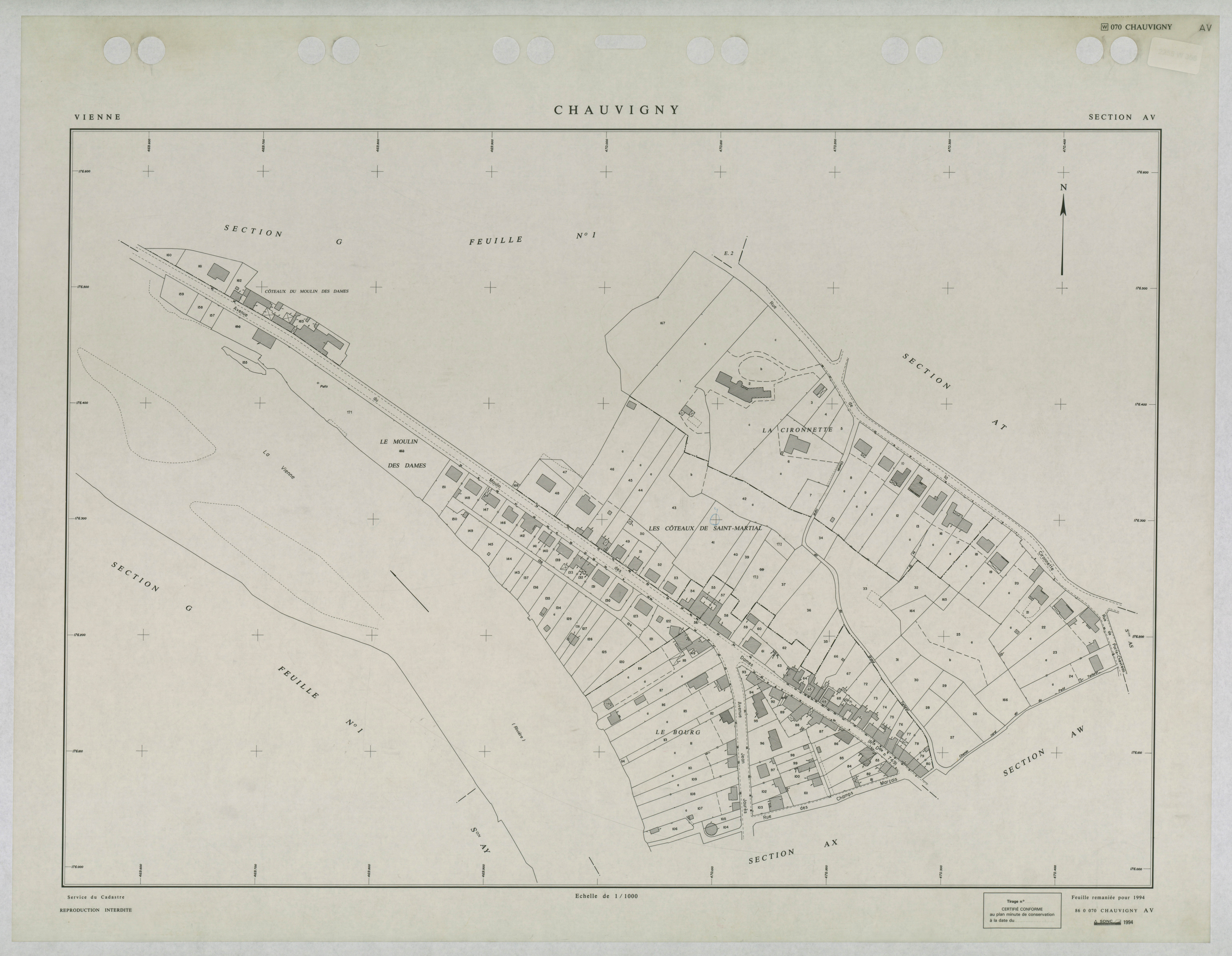 Chauvigny - FRAD086_cadastre Plans remaniés 