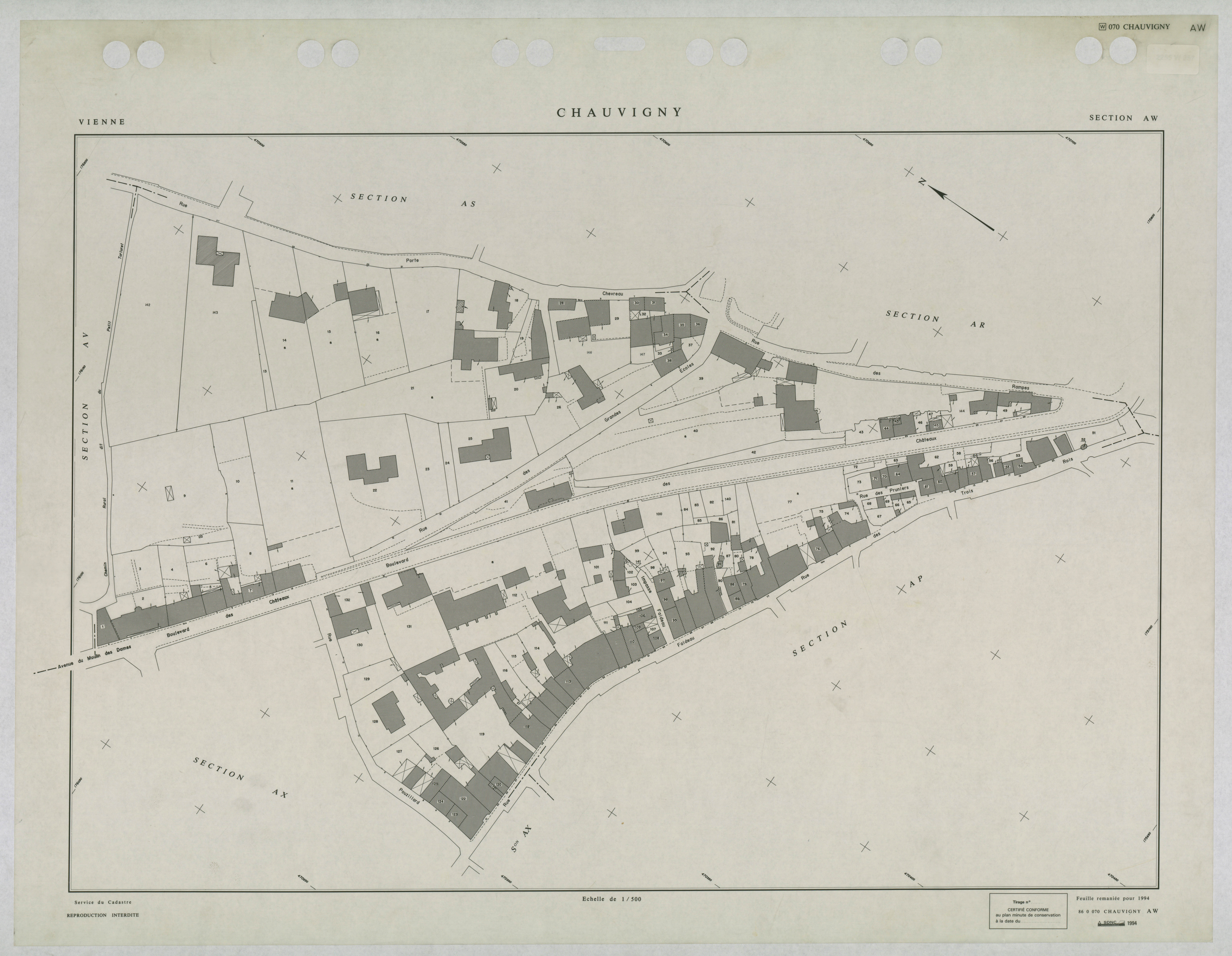 Chauvigny - FRAD086_cadastre Plans remaniés 