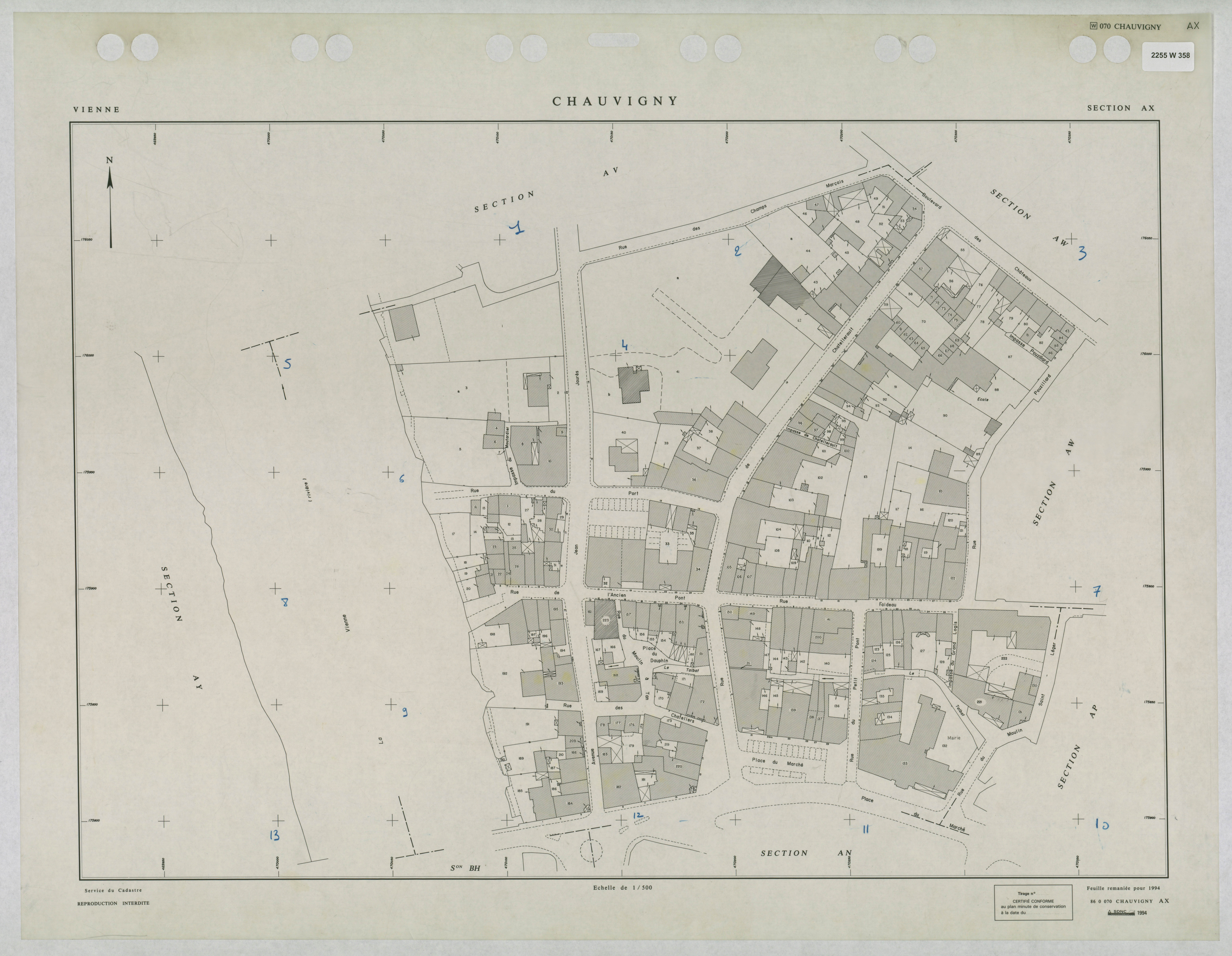 Chauvigny - FRAD086_cadastre Plans remaniés 