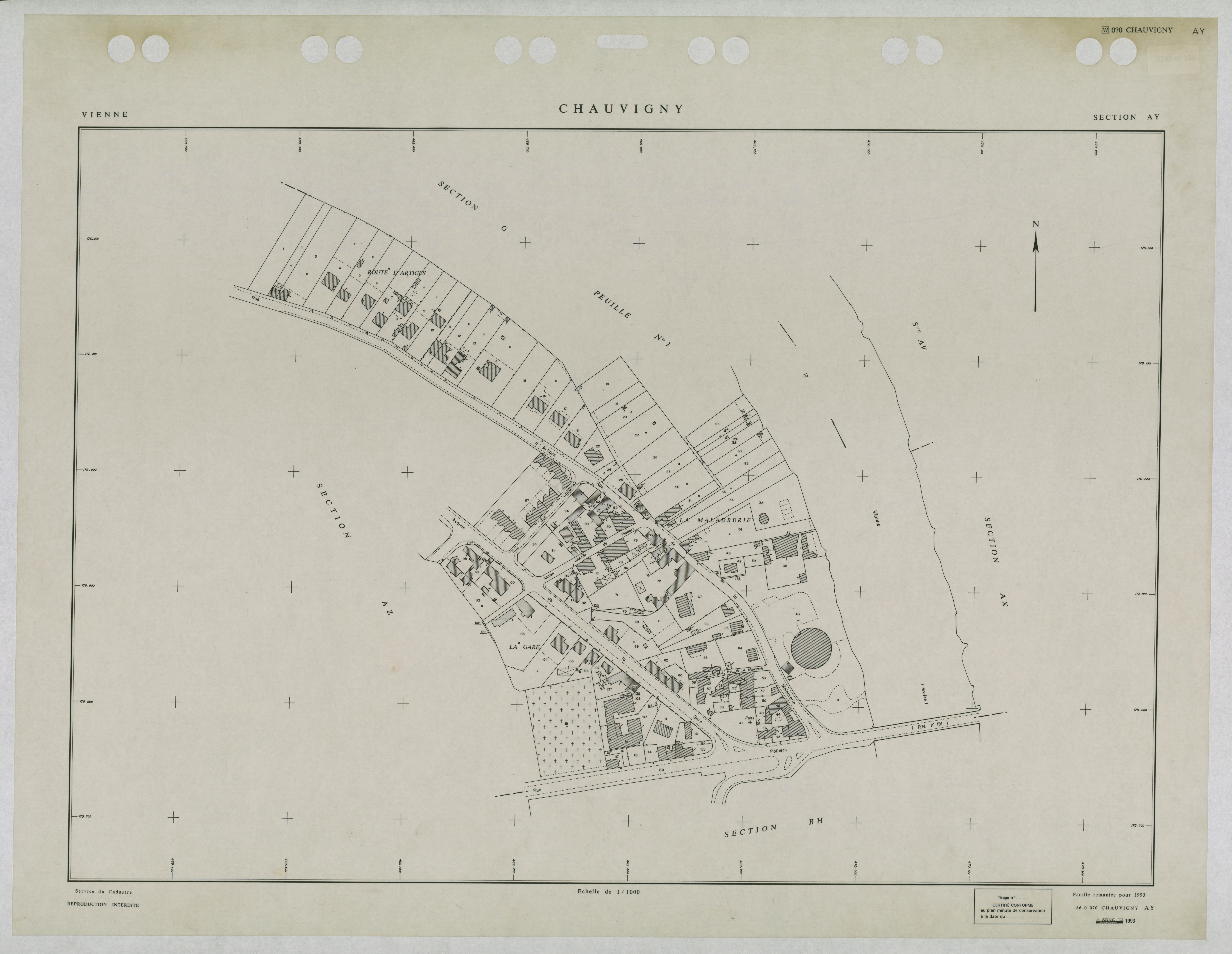 Chauvigny - FRAD086_cadastre Plans remaniés 