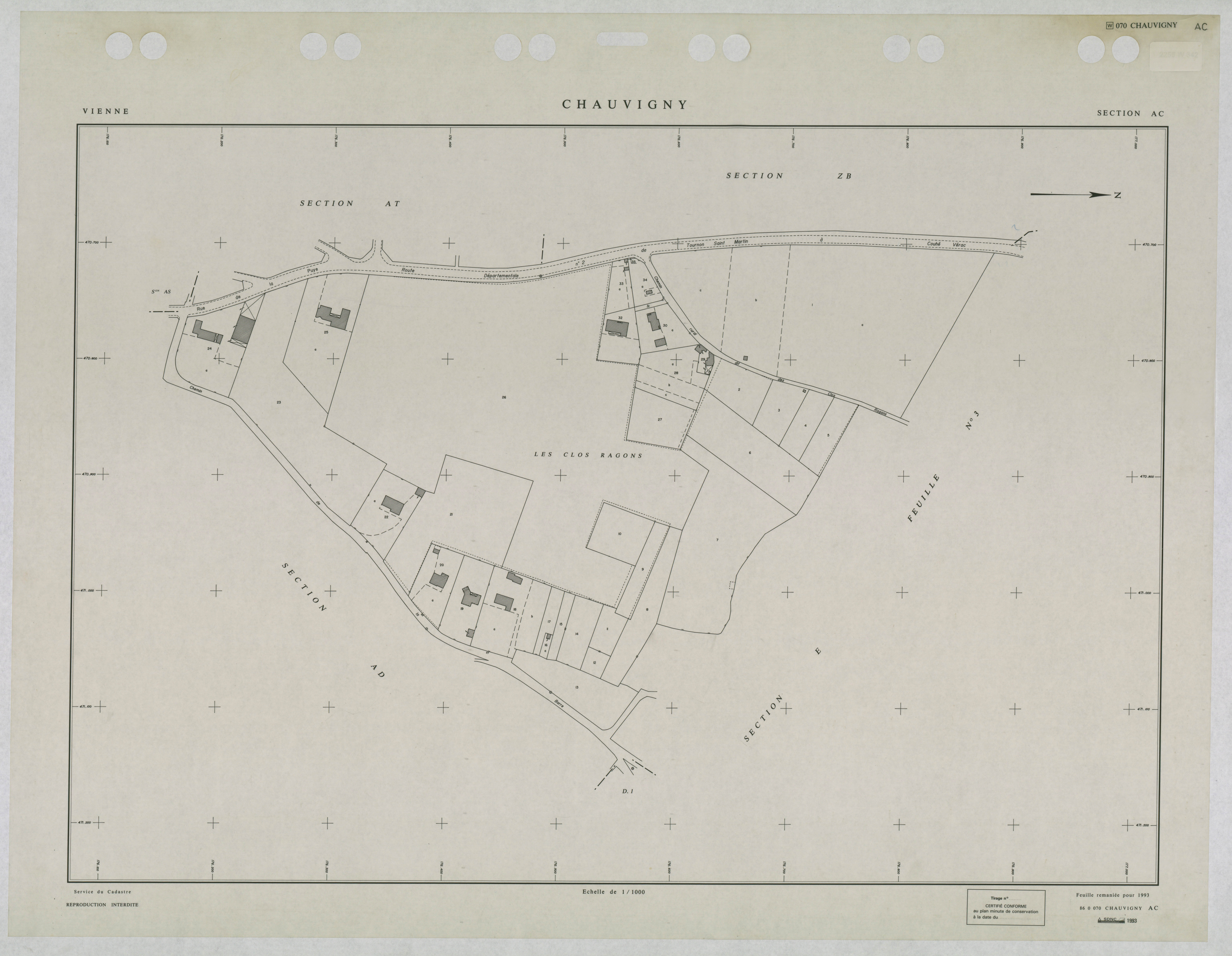 Chauvigny - FRAD086_cadastre Plans remaniés 