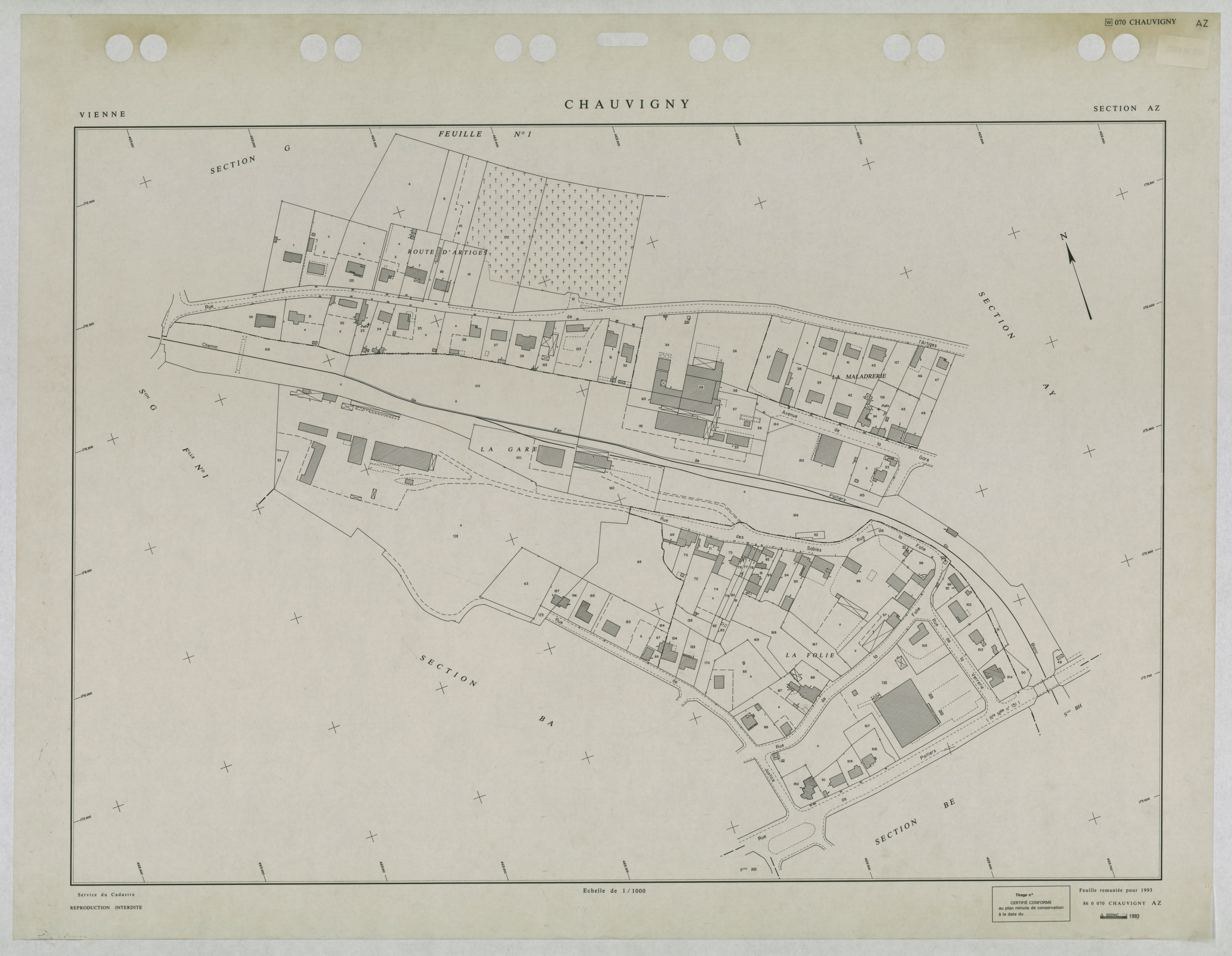 Chauvigny - FRAD086_cadastre Plans remaniés 