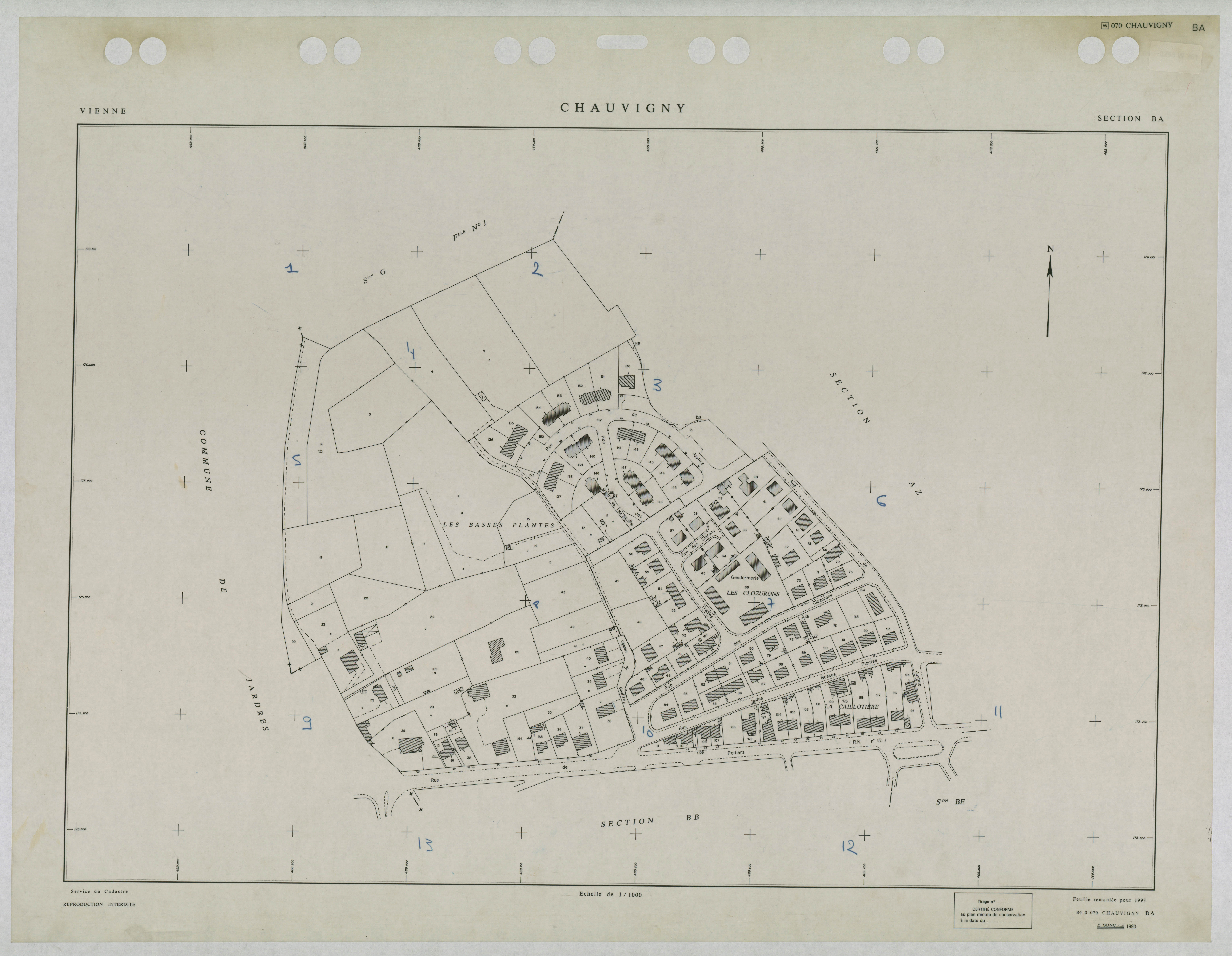 Chauvigny - FRAD086_cadastre Plans remaniés 