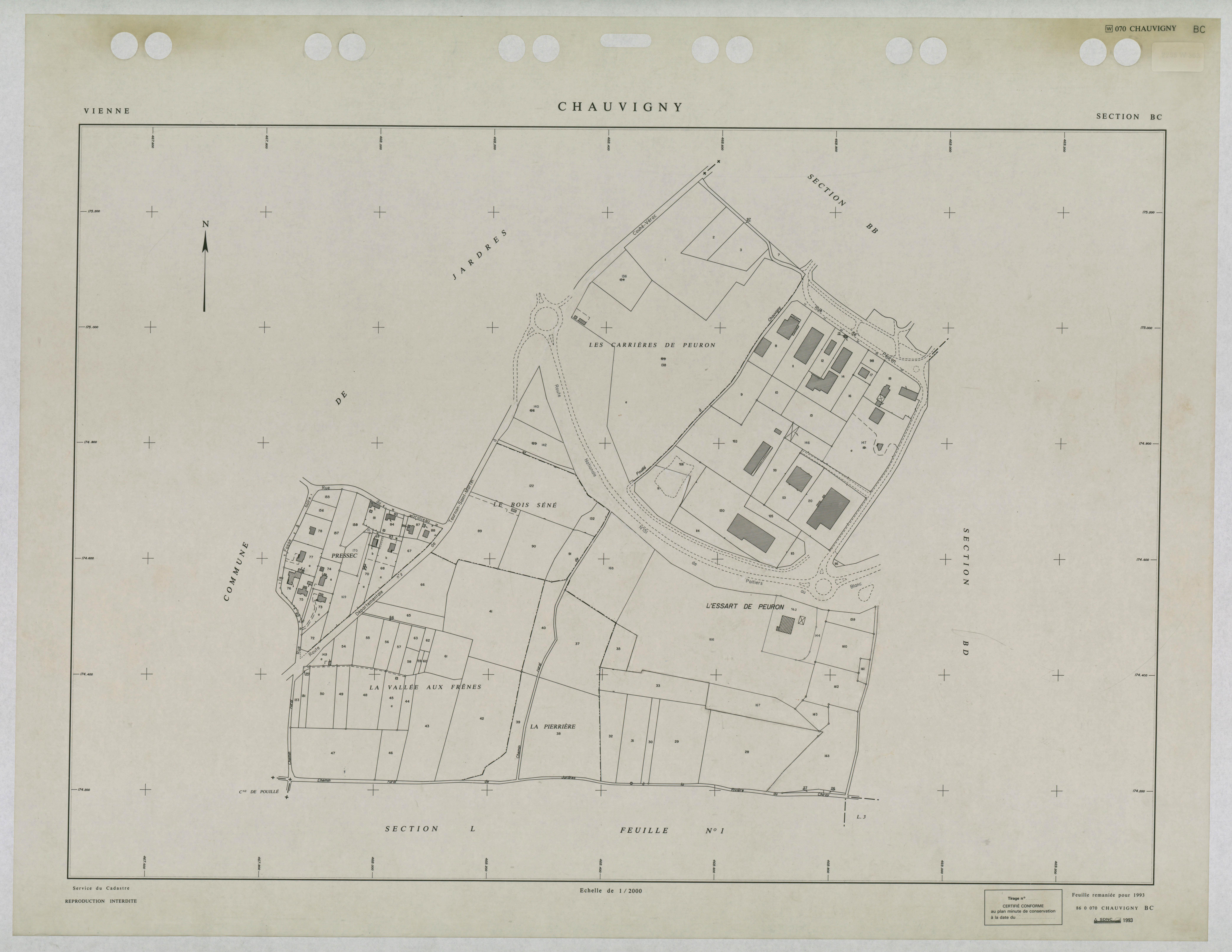 Chauvigny - FRAD086_cadastre Plans remaniés 