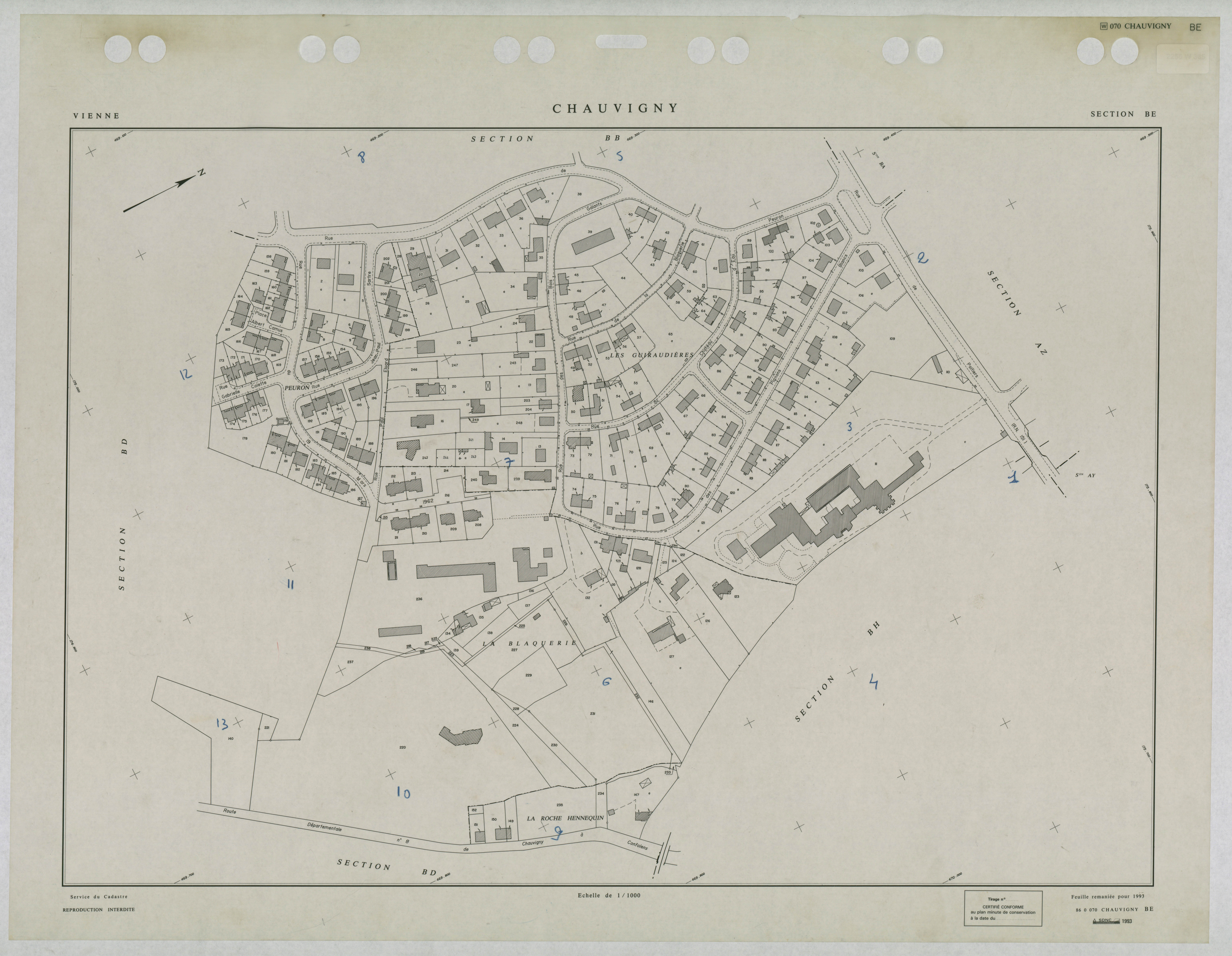 Chauvigny - FRAD086_cadastre Plans remaniés 