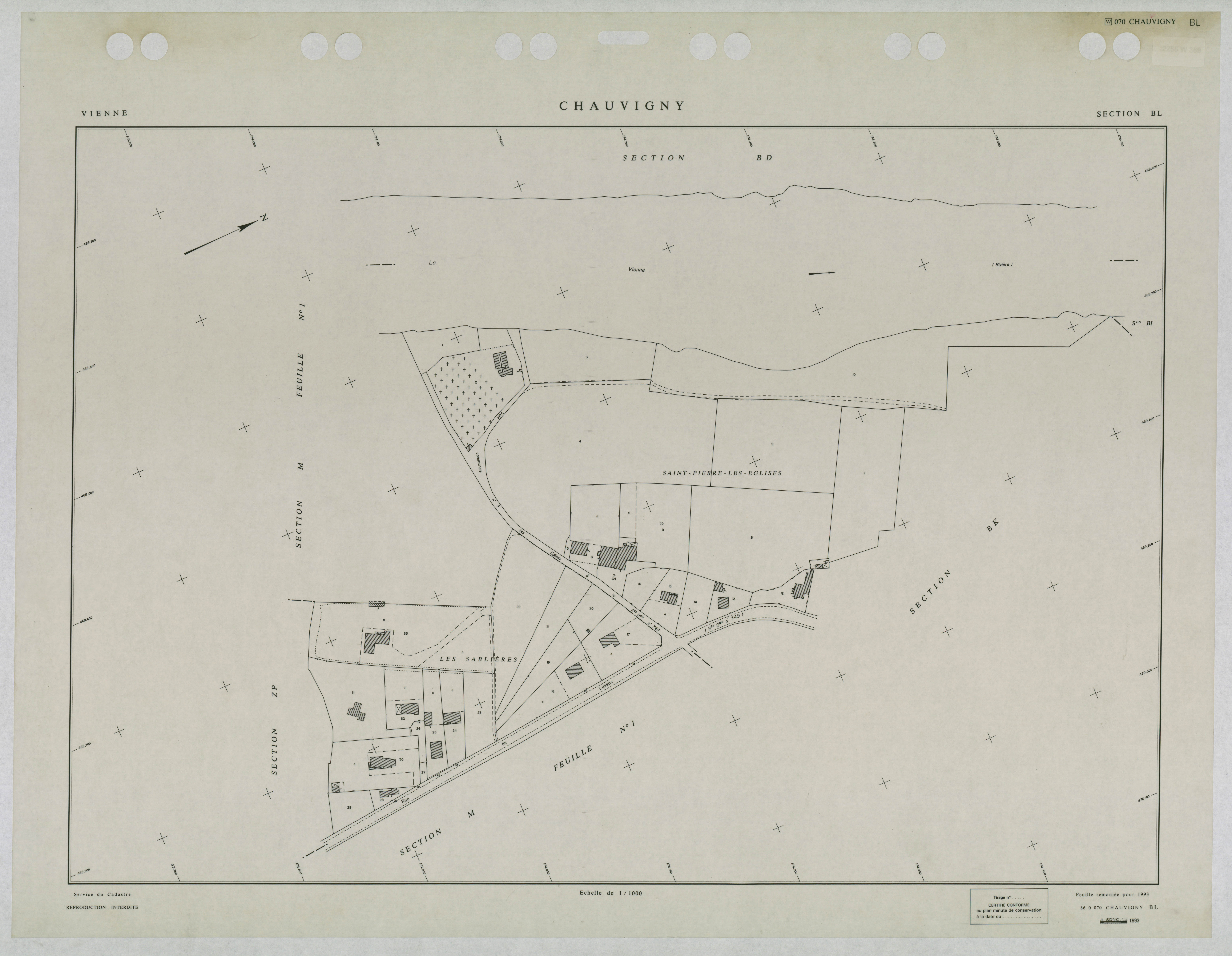 Chauvigny - FRAD086_cadastre Plans remaniés 