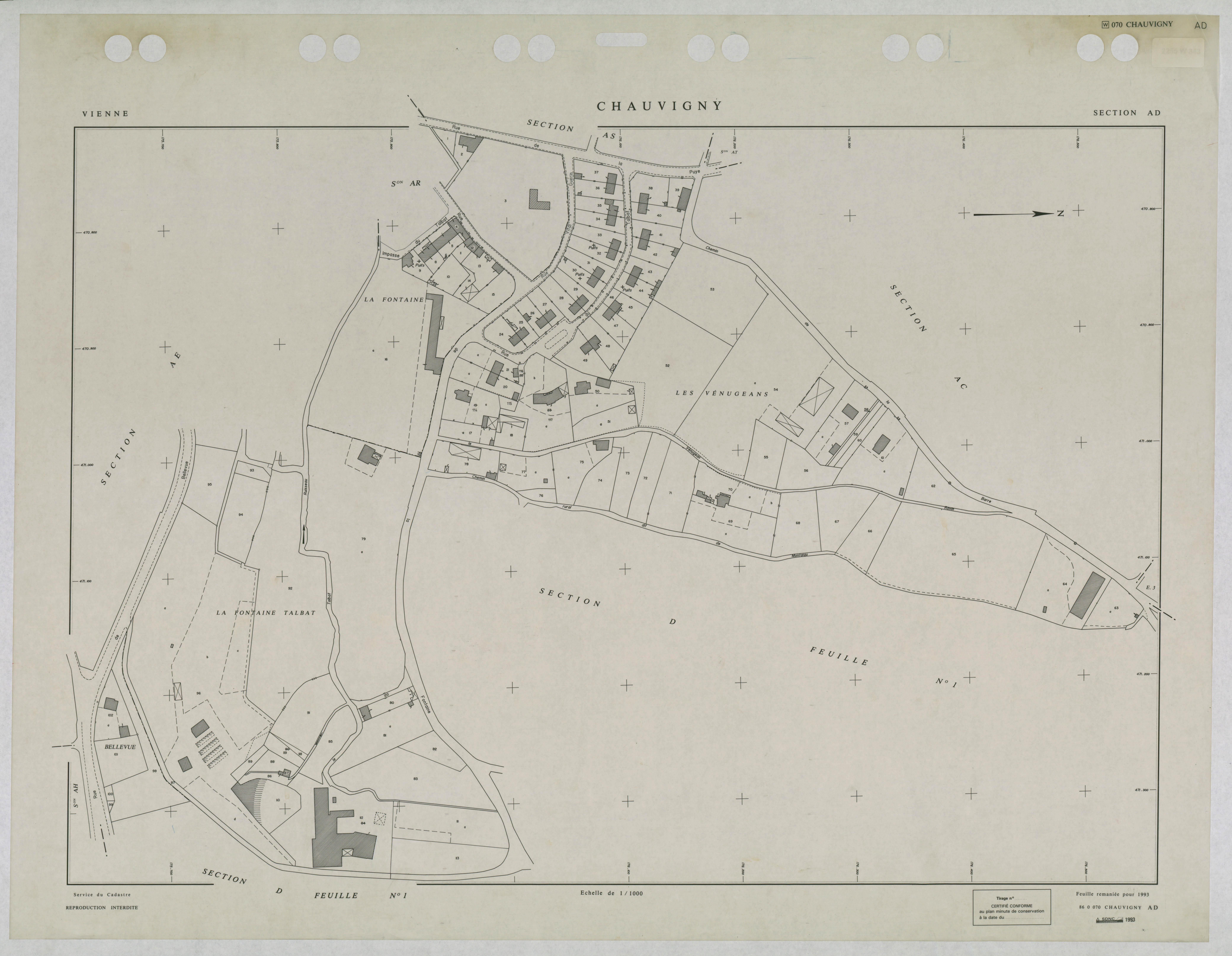 Chauvigny - FRAD086_cadastre Plans remaniés 