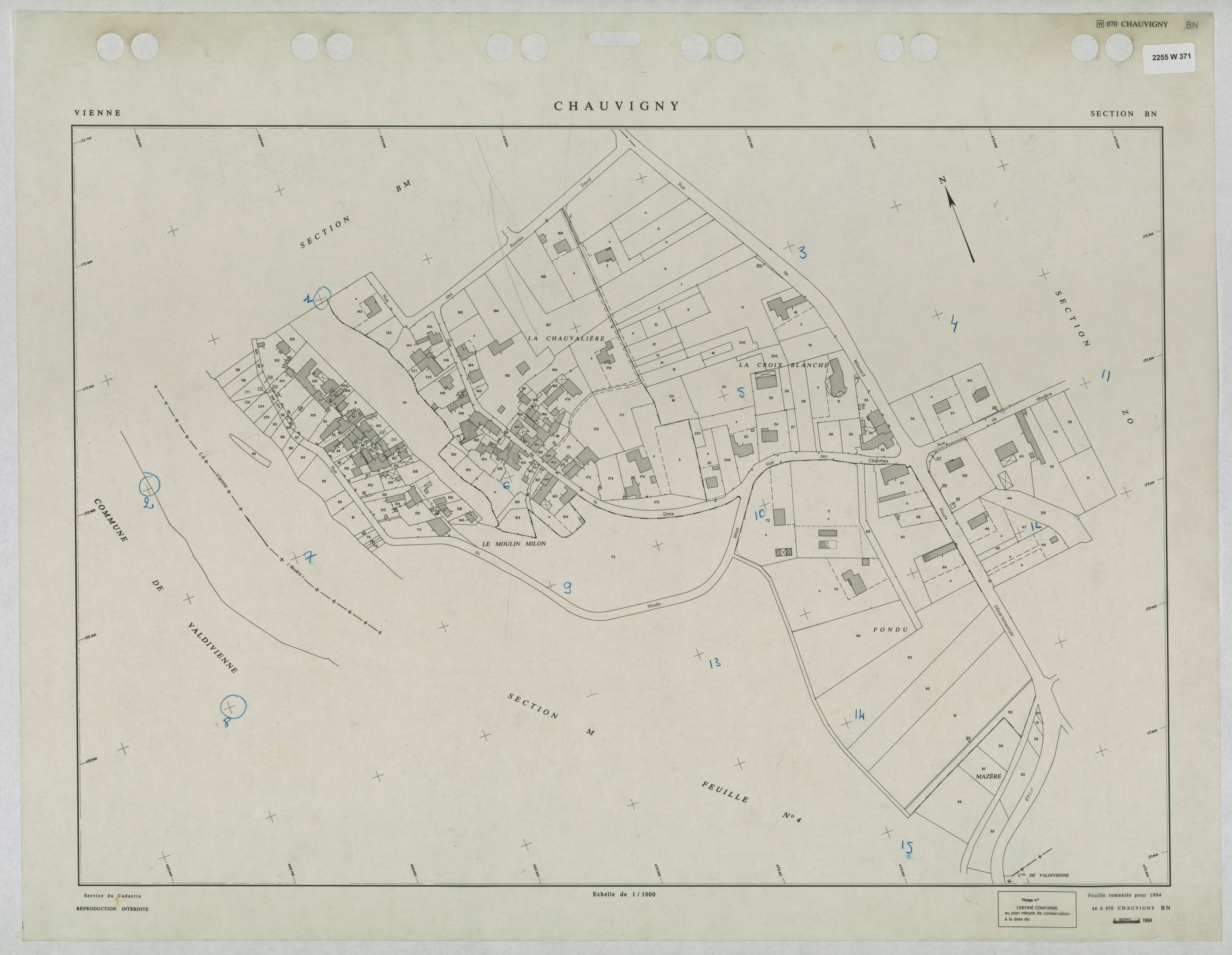Chauvigny - FRAD086_cadastre Plans remaniés 