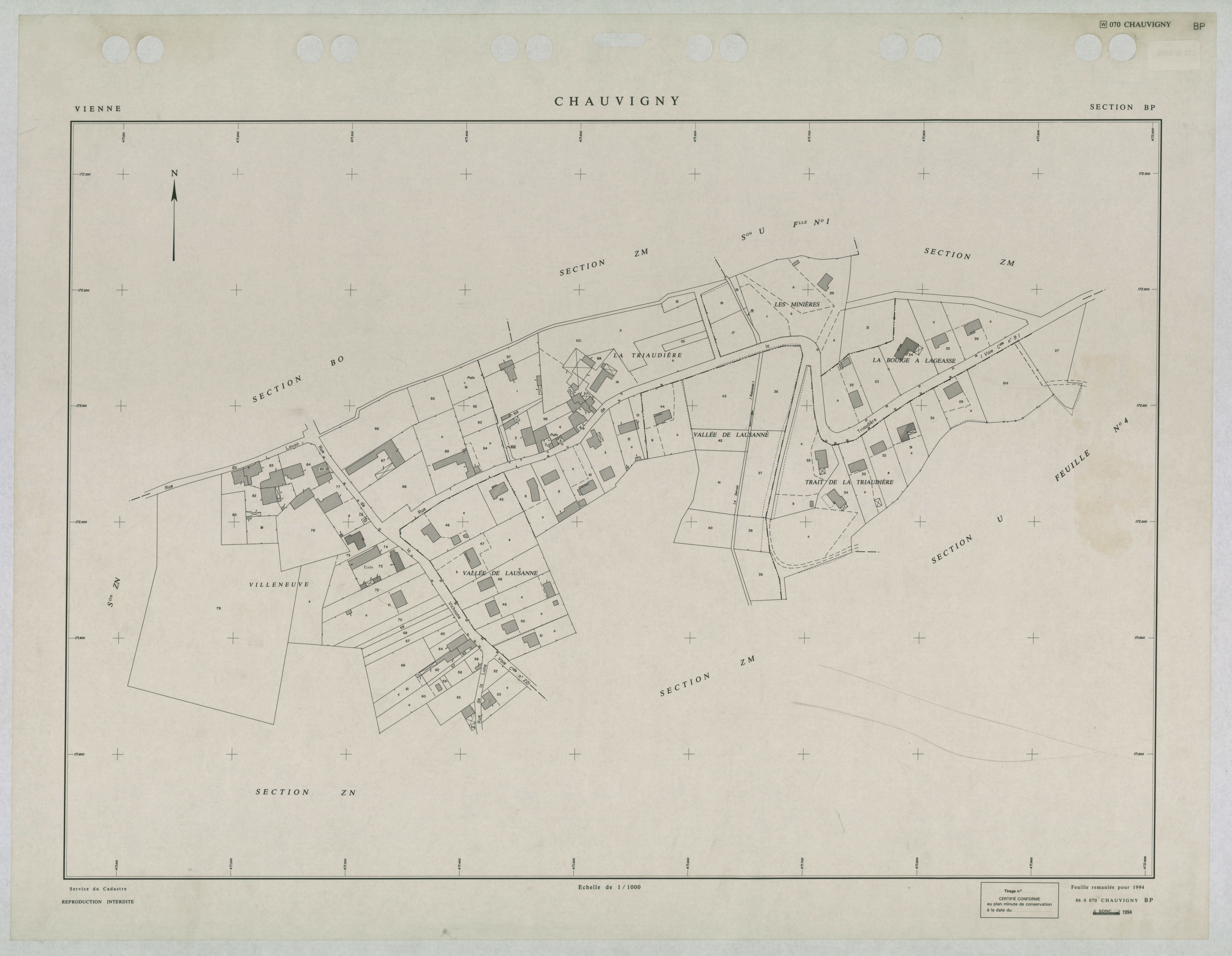 Chauvigny - FRAD086_cadastre Plans remaniés 