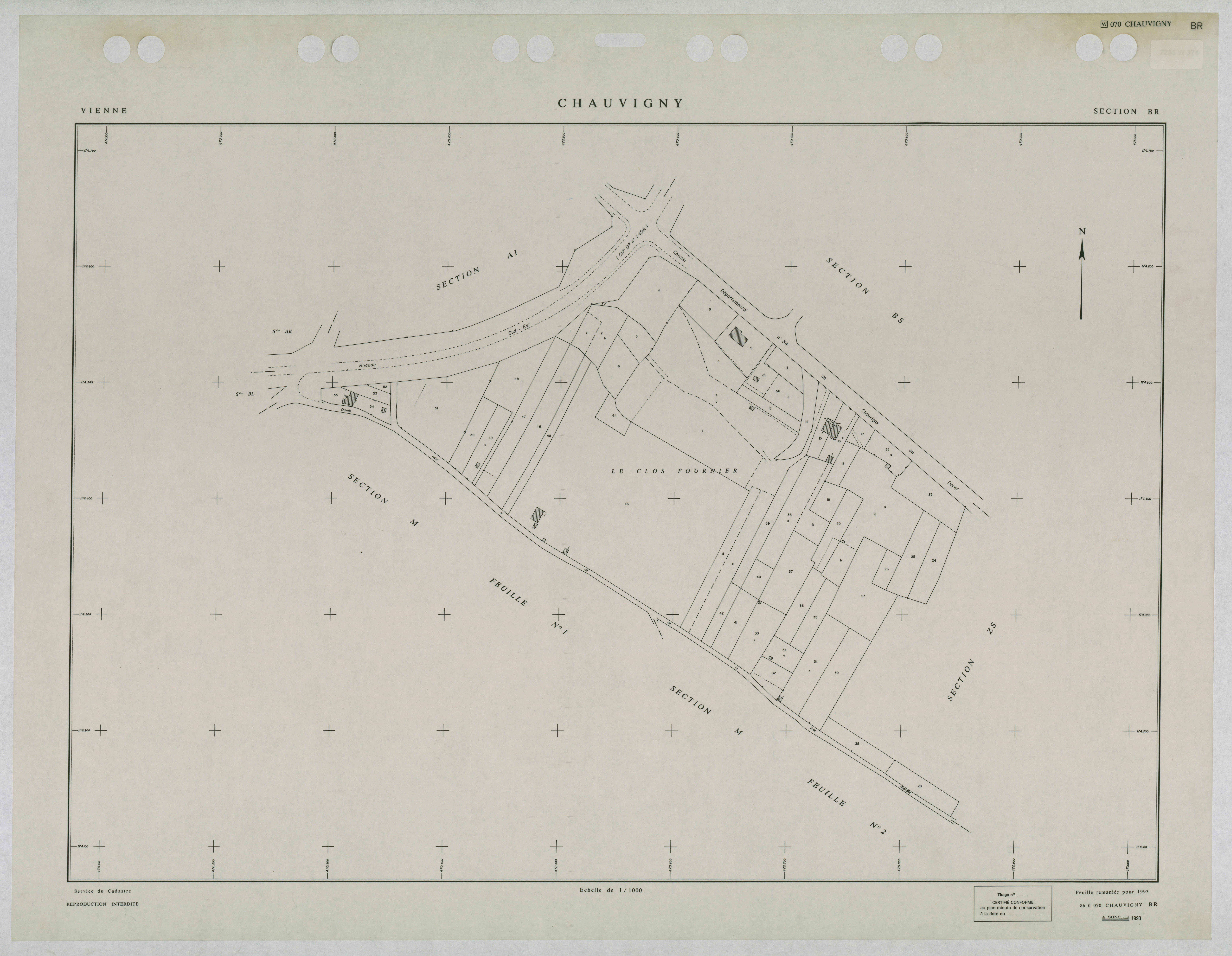 Chauvigny - FRAD086_cadastre Plans remaniés 