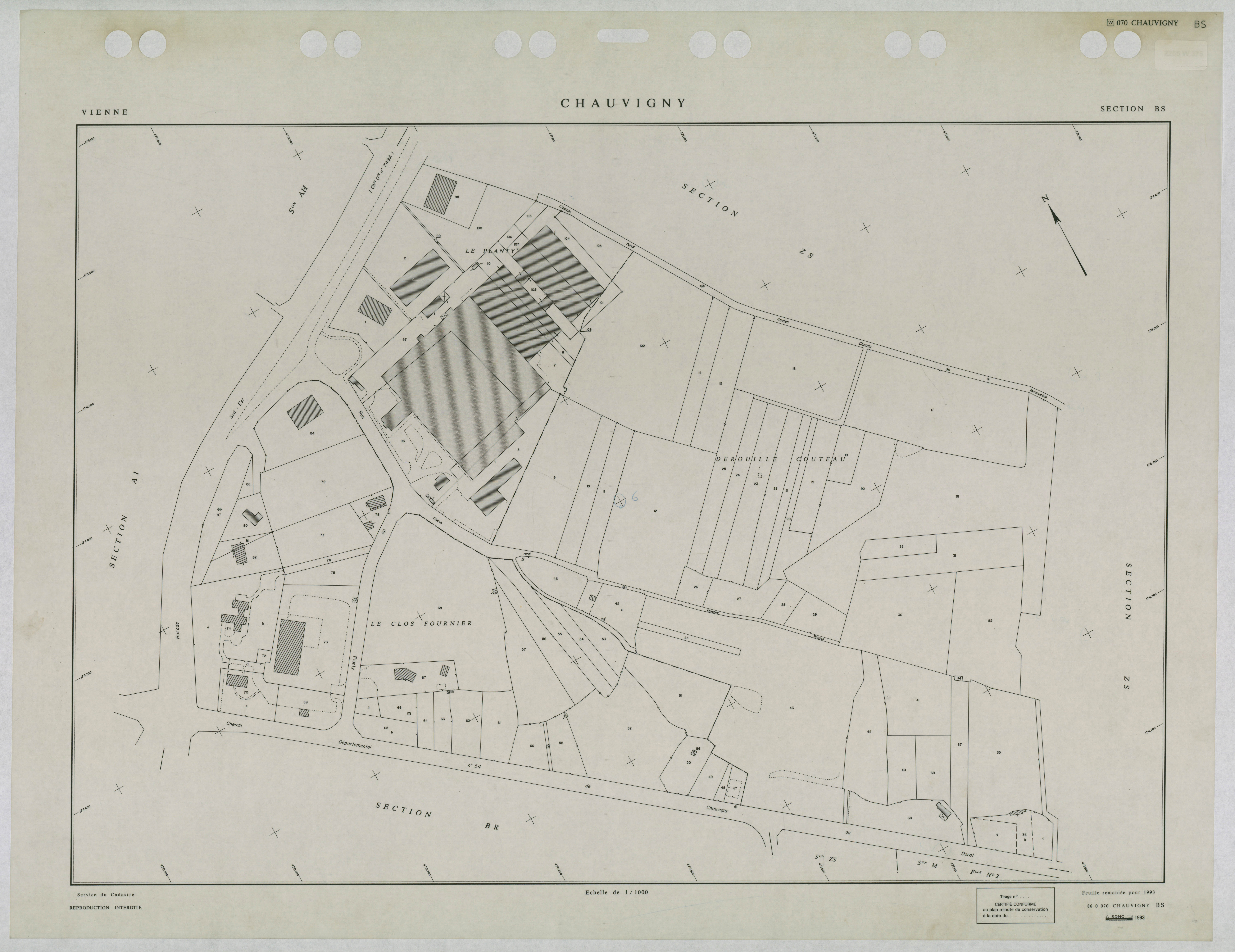 Chauvigny - FRAD086_cadastre Plans remaniés 