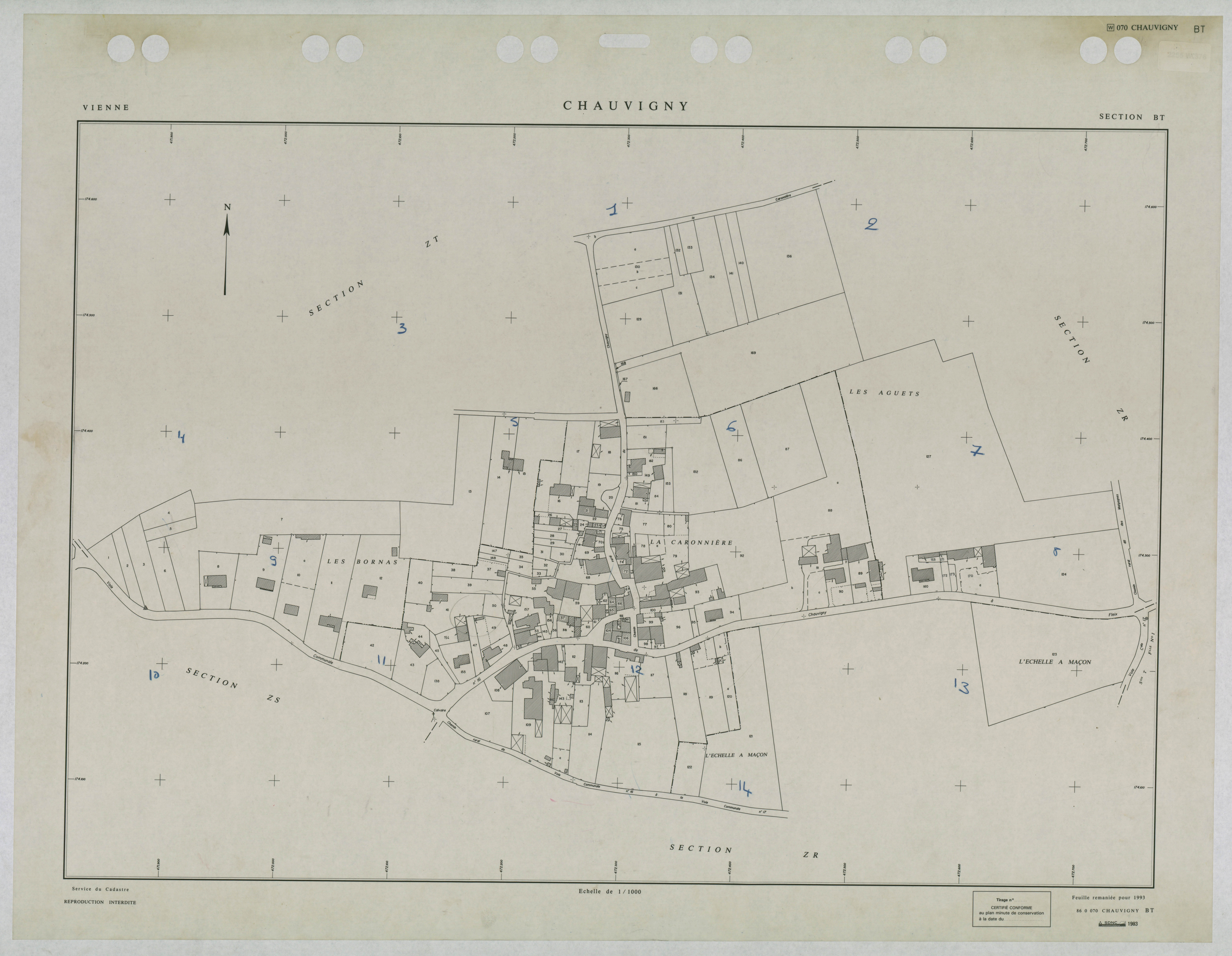 Chauvigny - FRAD086_cadastre Plans remaniés 