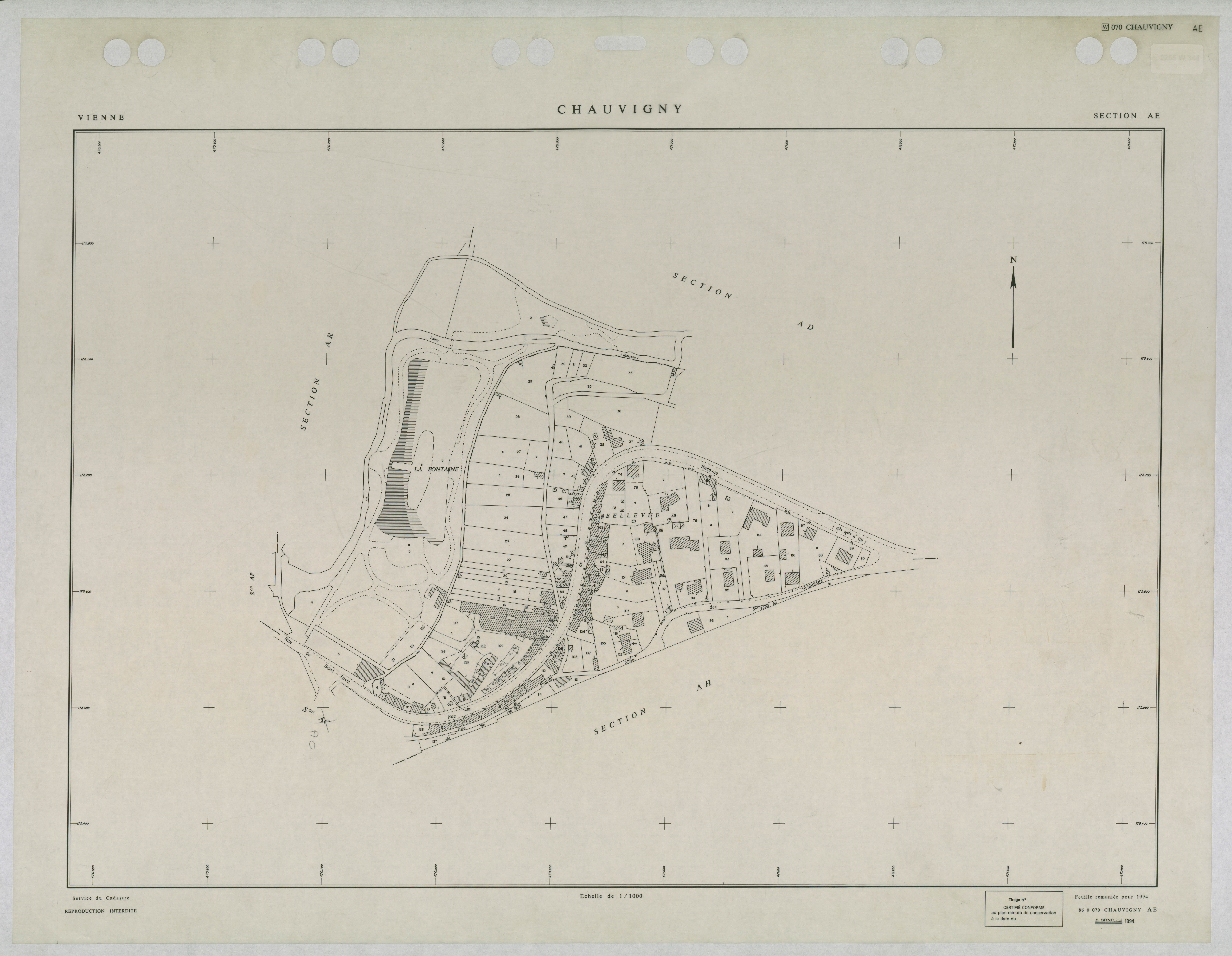 Chauvigny - FRAD086_cadastre Plans remaniés 