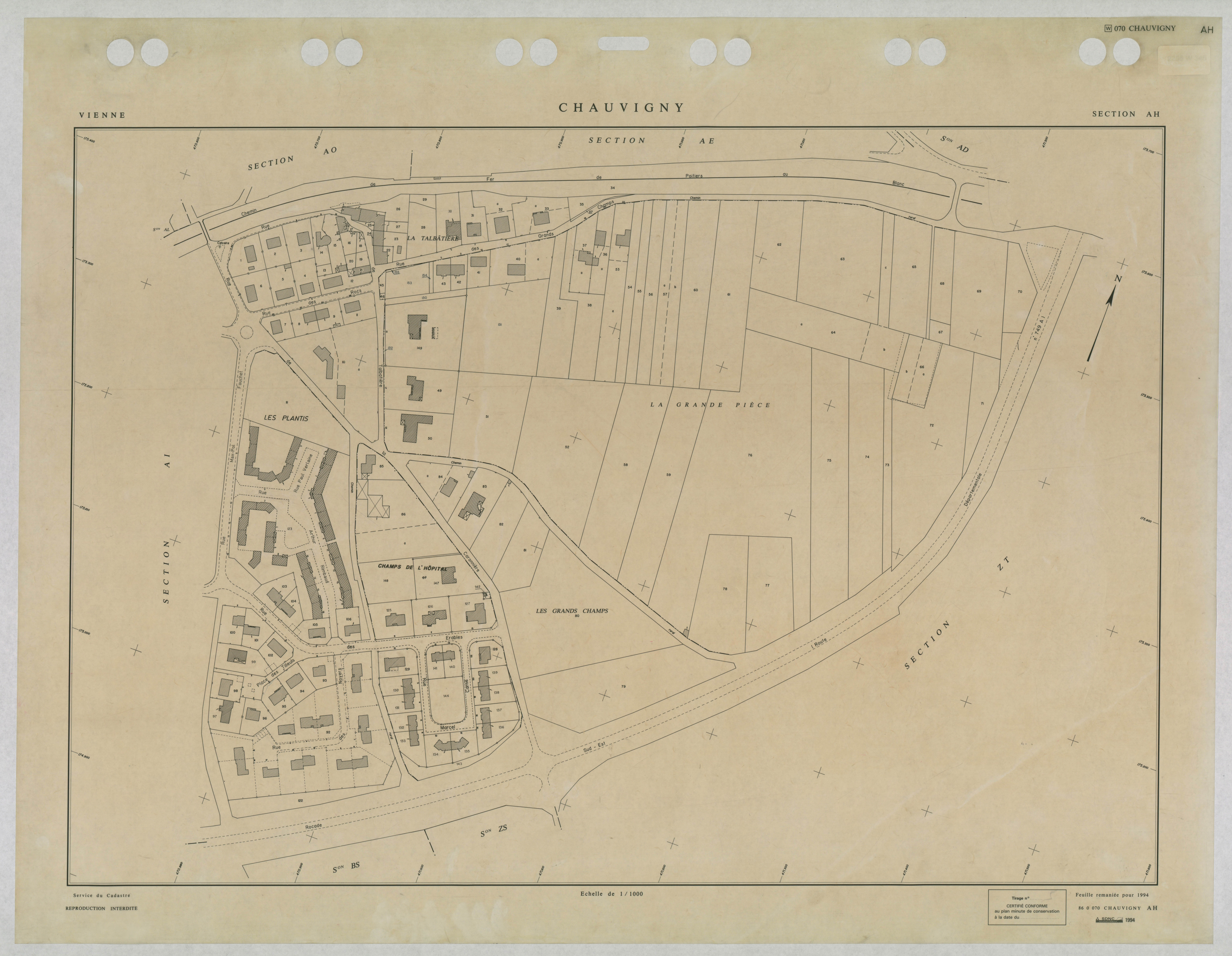 Chauvigny - FRAD086_cadastre Plans remaniés 