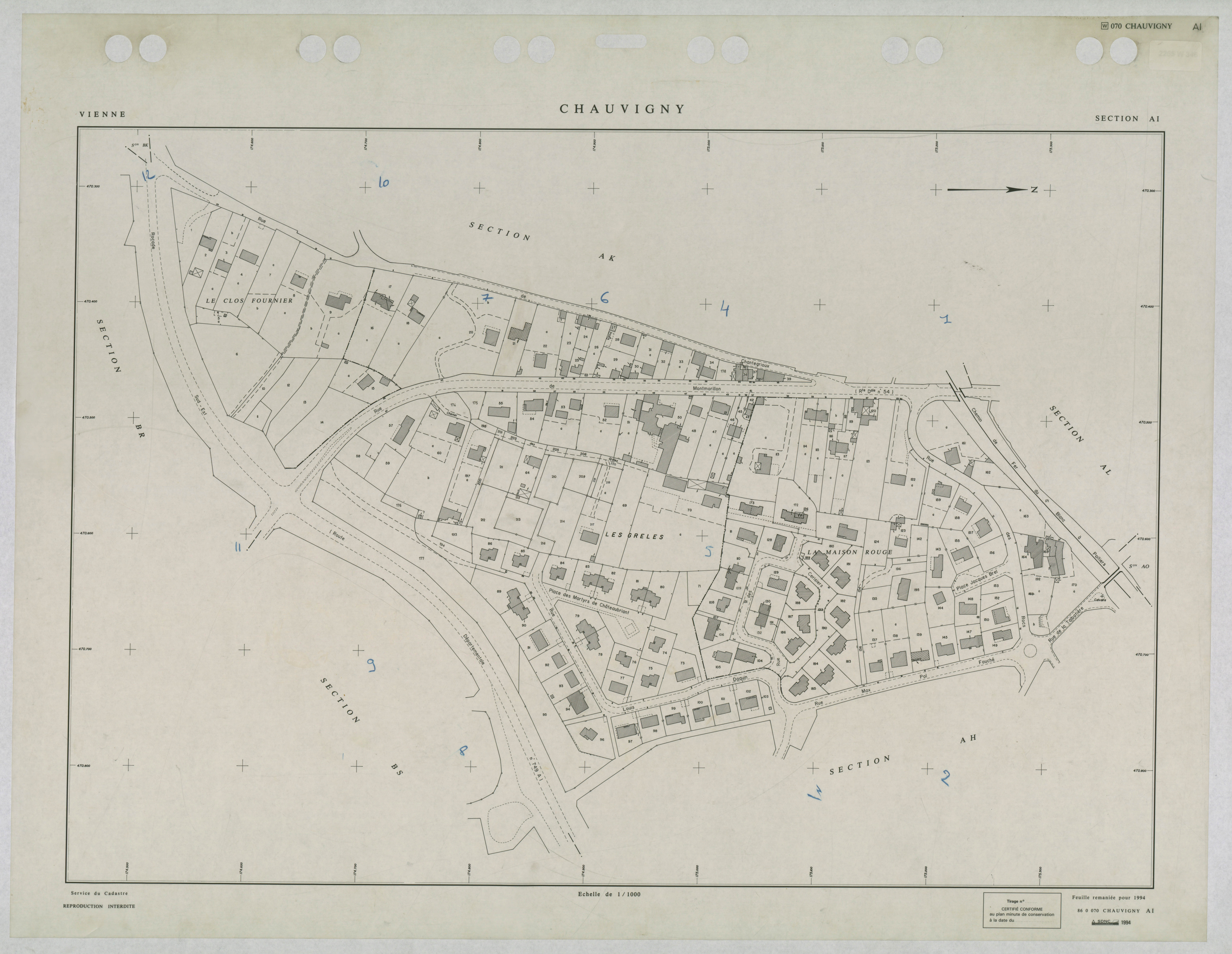Chauvigny - FRAD086_cadastre Plans remaniés 