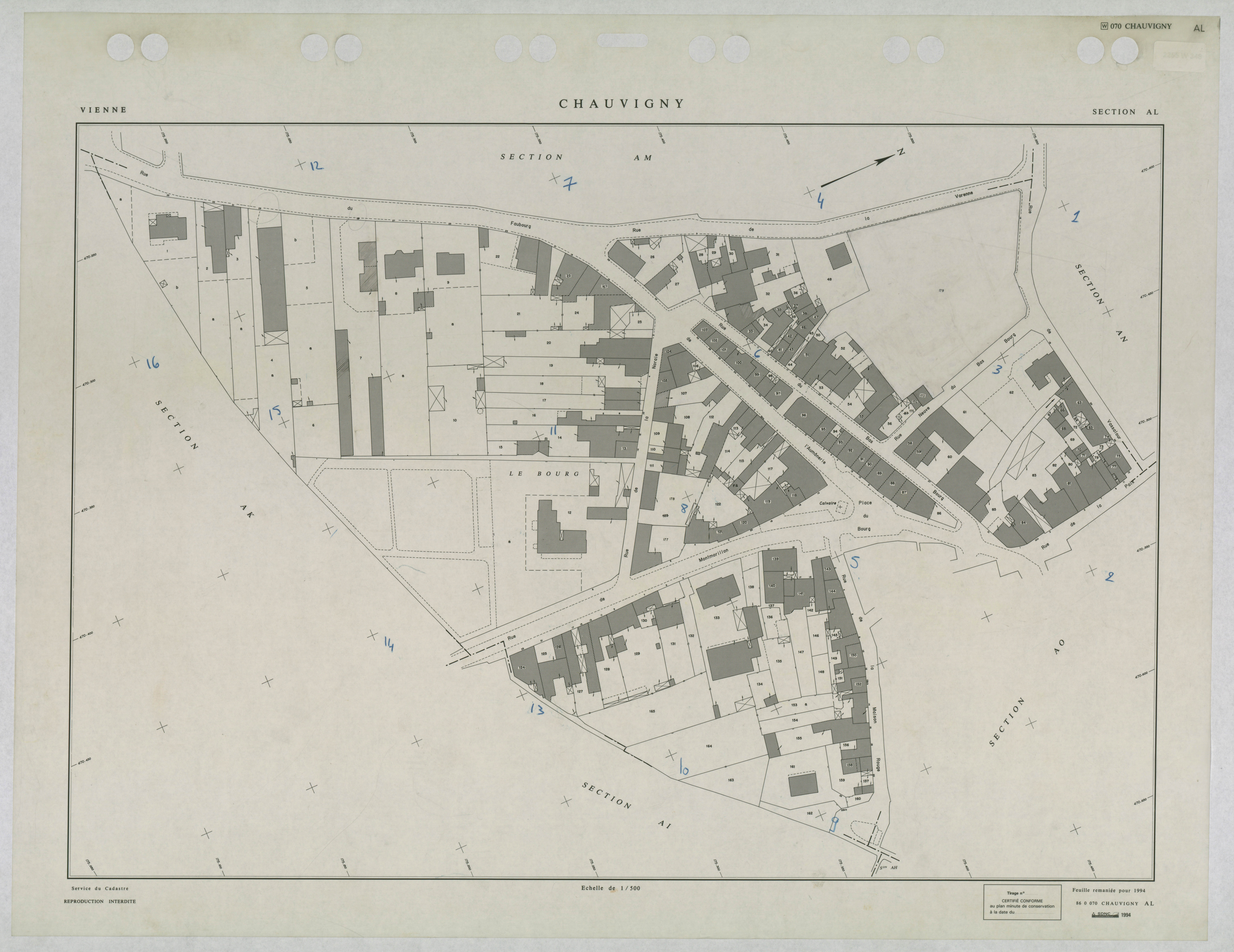 Chauvigny - FRAD086_cadastre Plans remaniés 