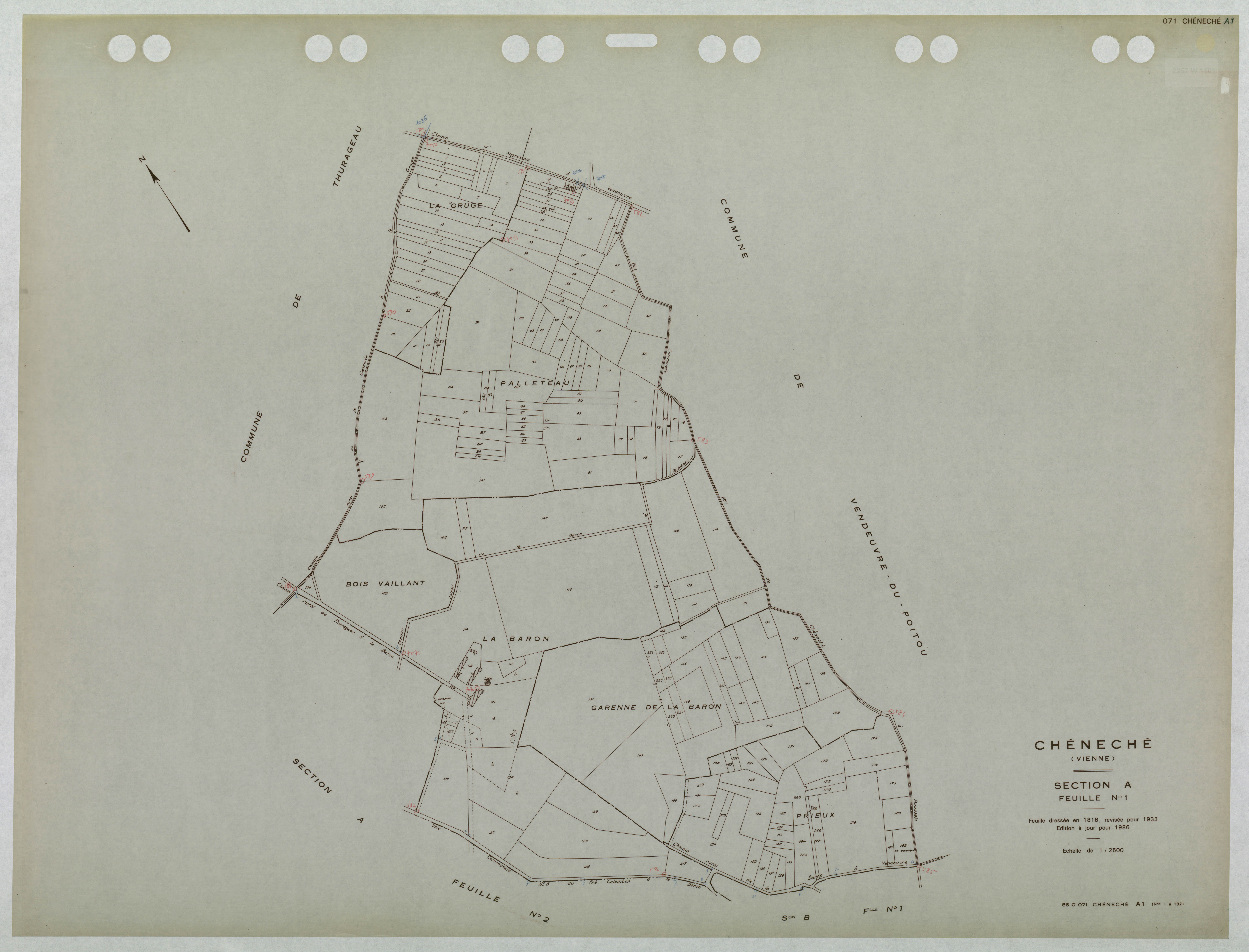 Cheneché - FRAD086_cadastre Plans mis à jour 