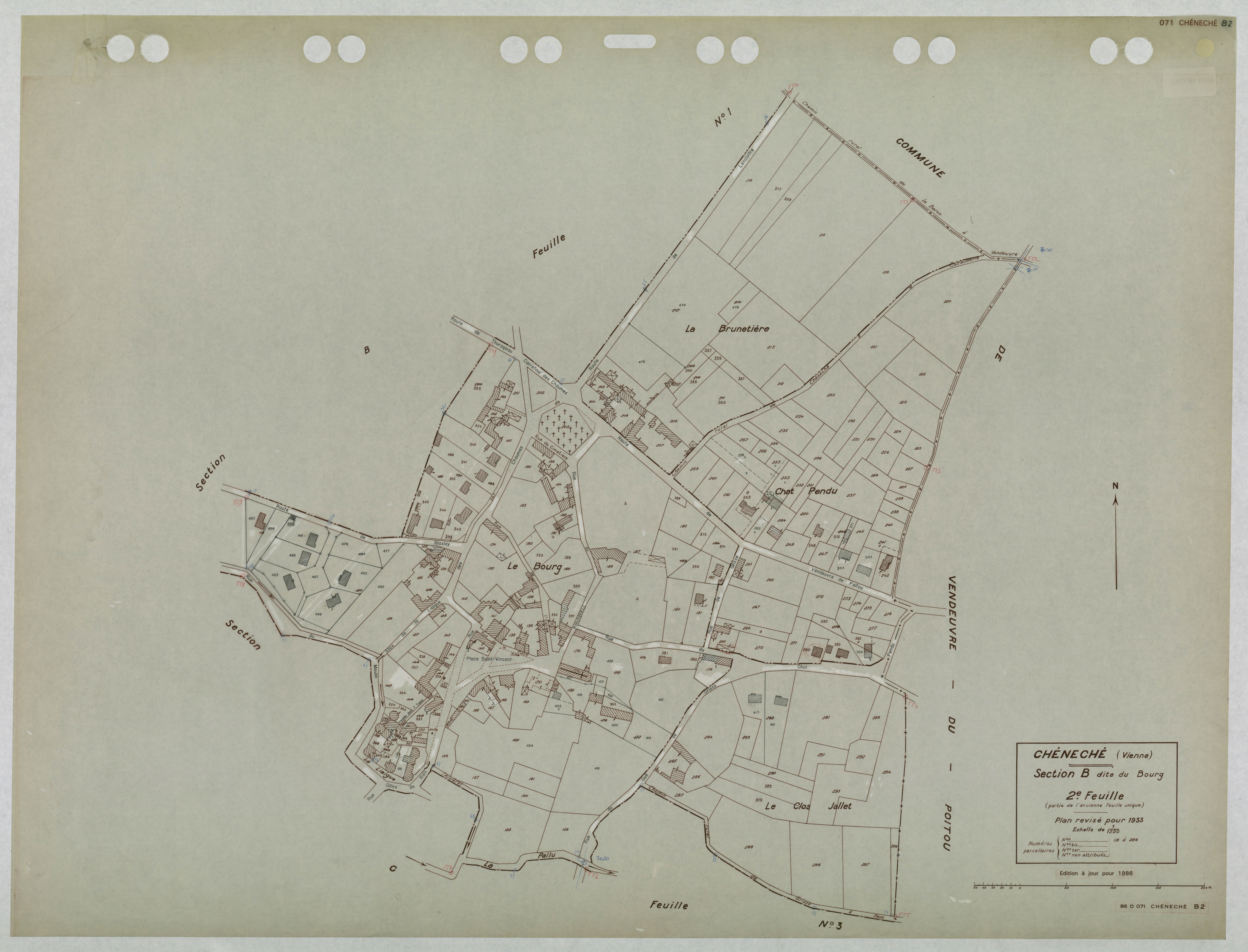 Cheneché - FRAD086_cadastre Plans mis à jour 