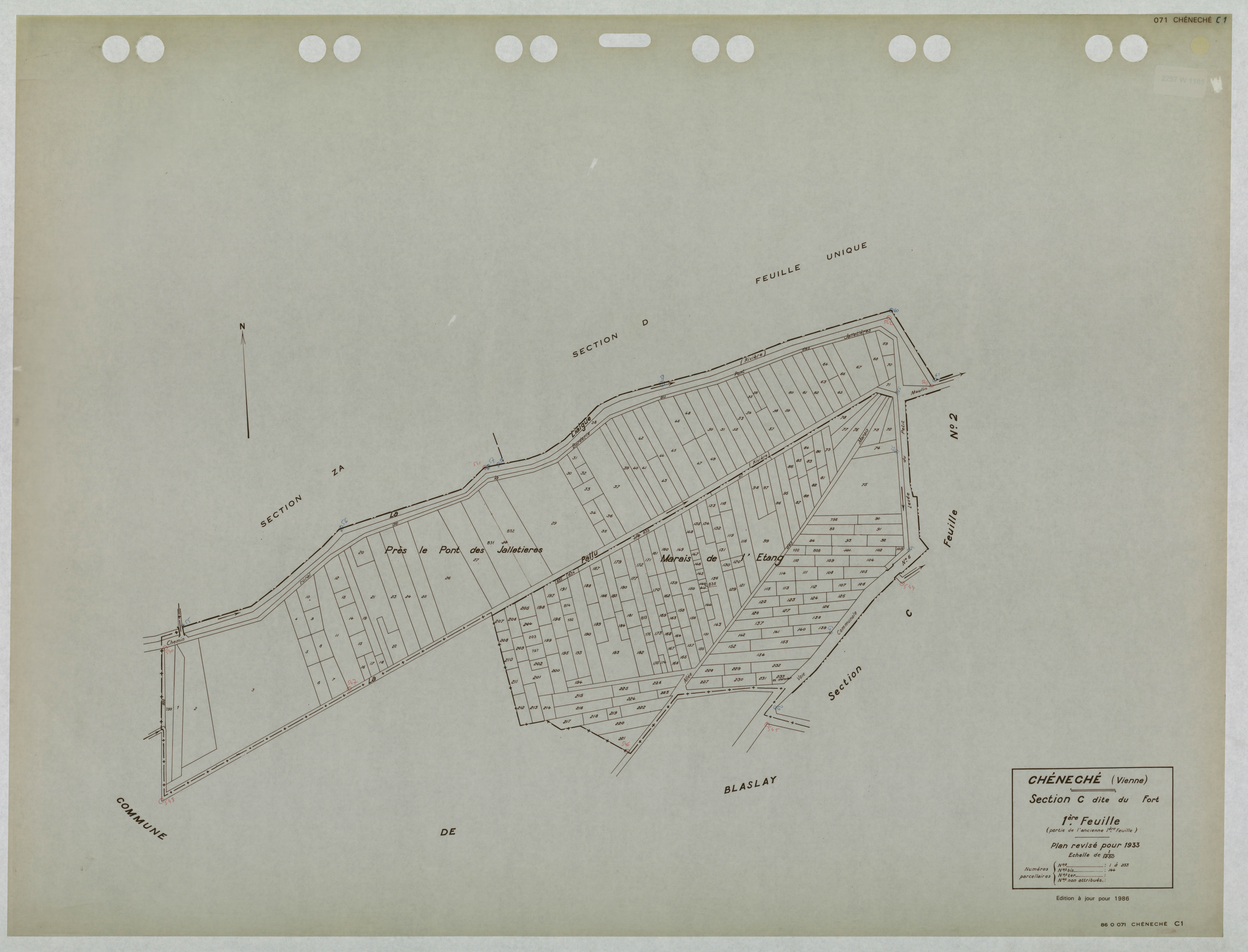Cheneché - FRAD086_cadastre Plans mis à jour 