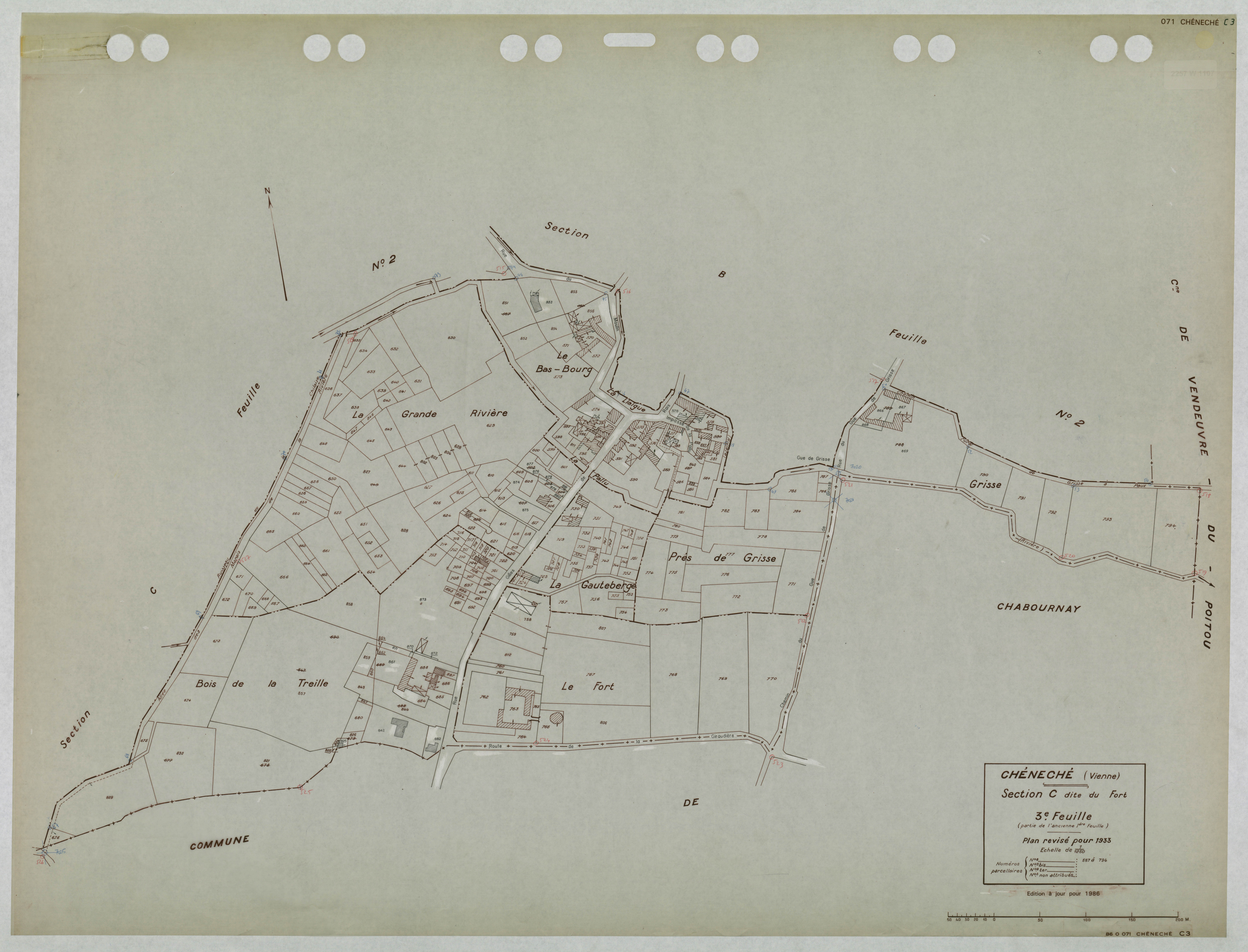 Cheneché - FRAD086_cadastre Plans mis à jour 