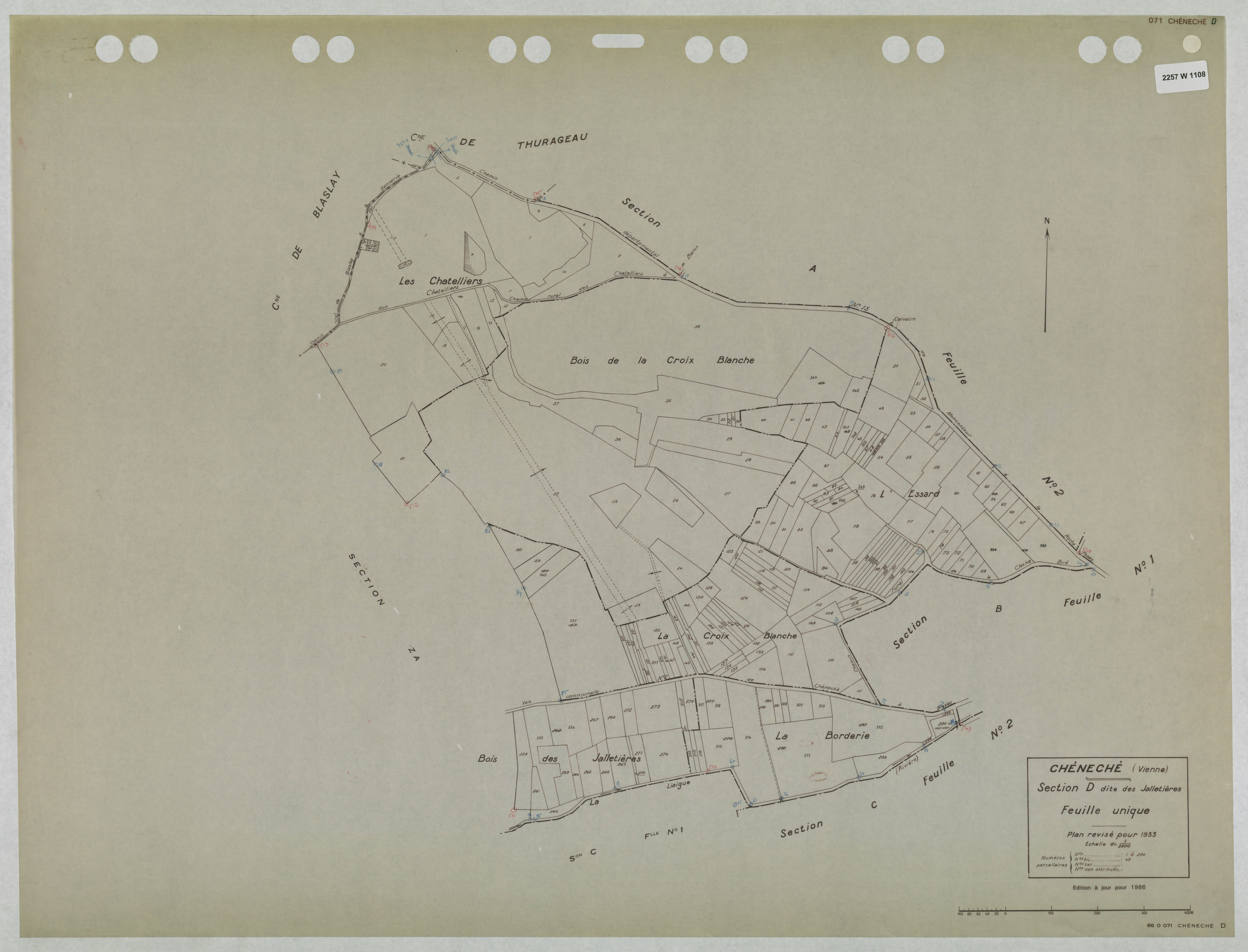 Cheneché - FRAD086_cadastre Plans mis à jour 