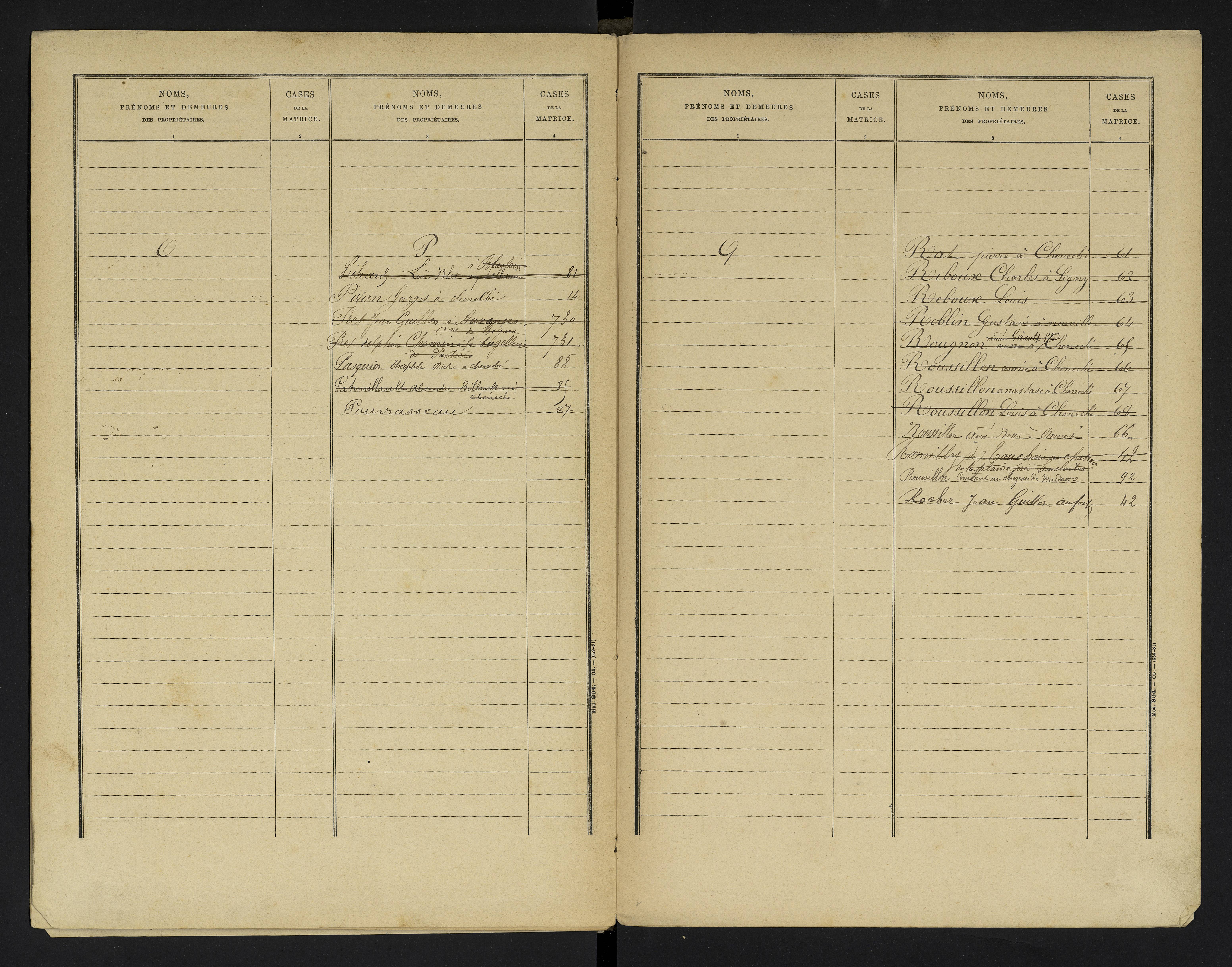 Cheneché - FRAD086_cadastre Cases 1-104 