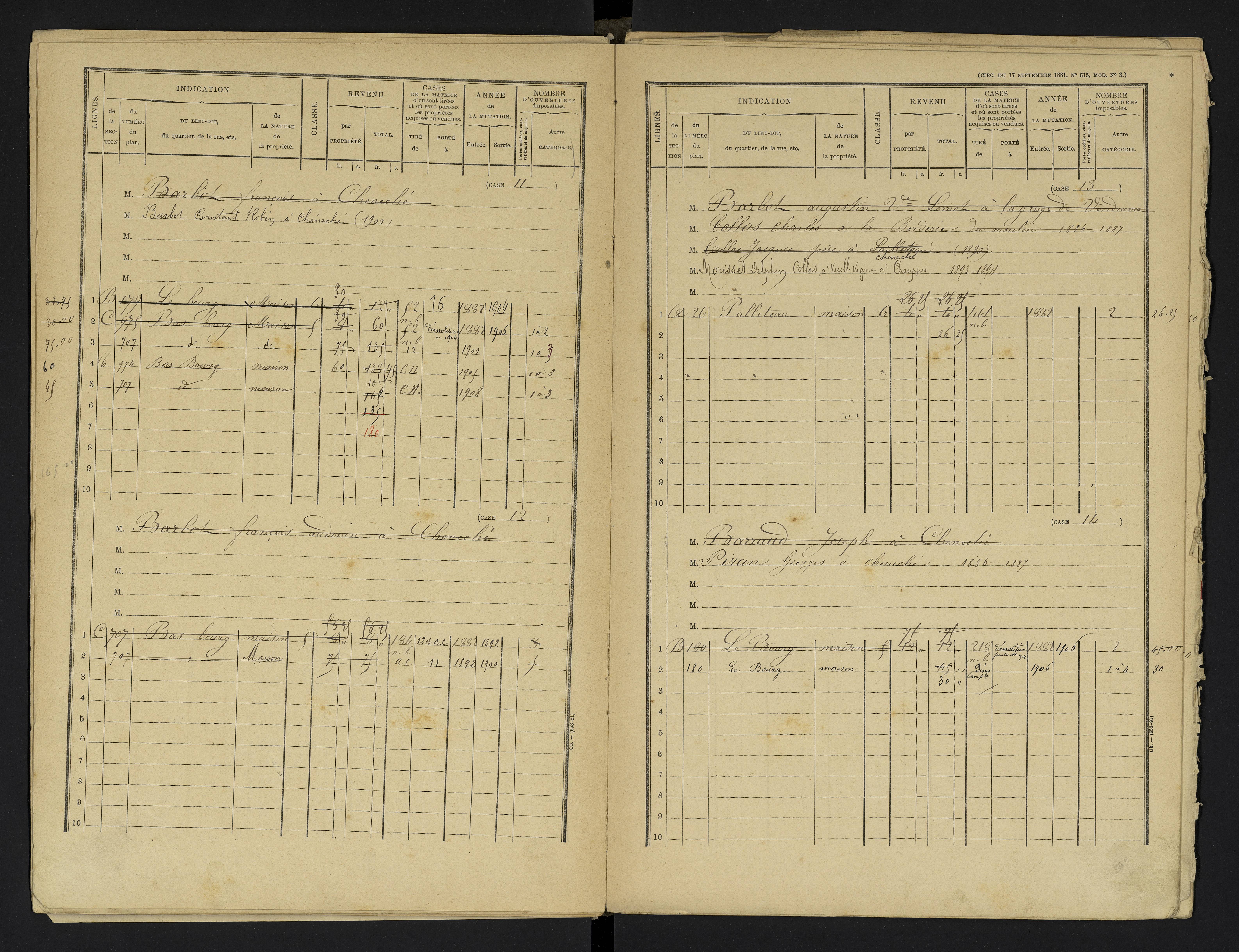 Cheneché - FRAD086_cadastre Cases 1-104 