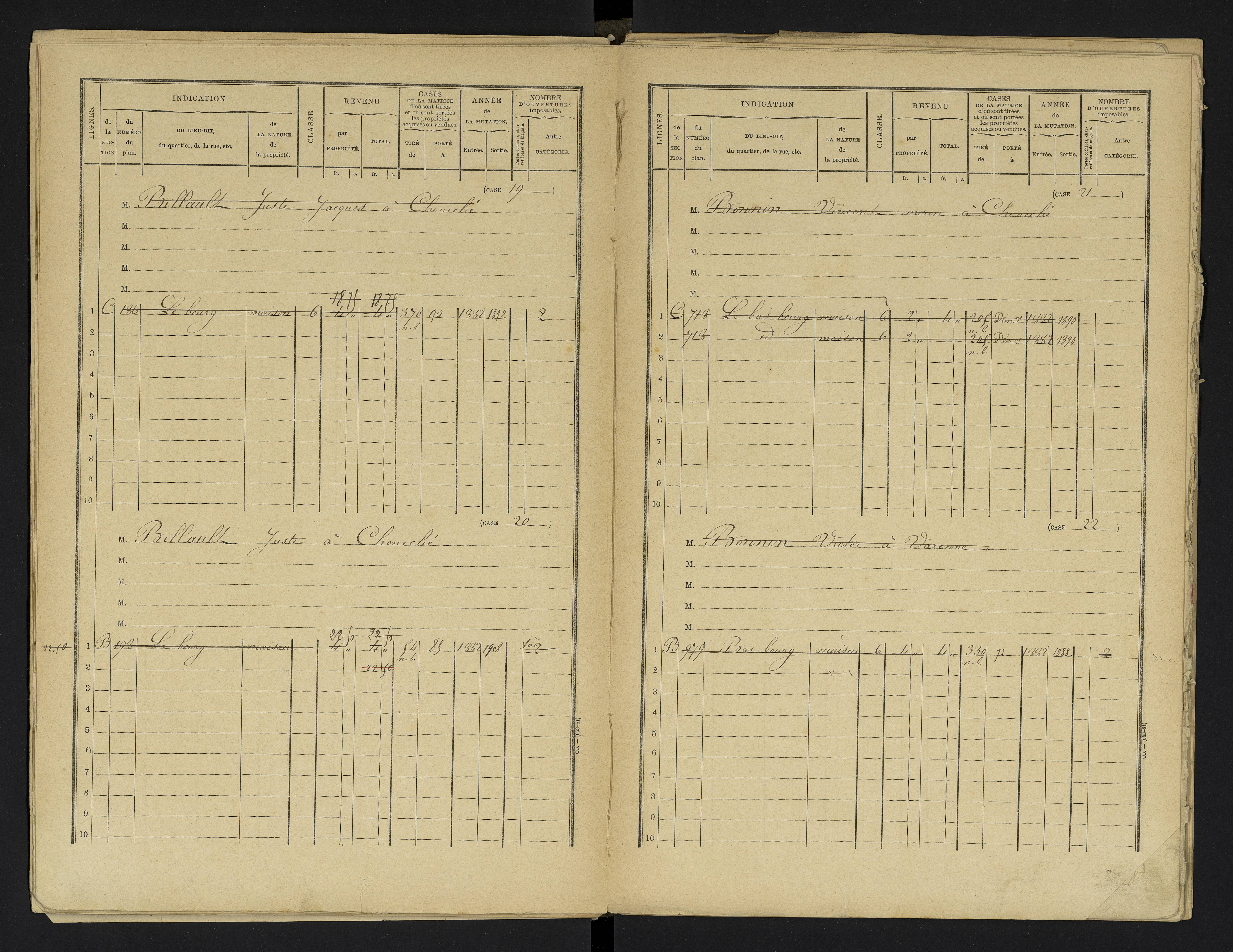 Cheneché - FRAD086_cadastre Cases 1-104 
