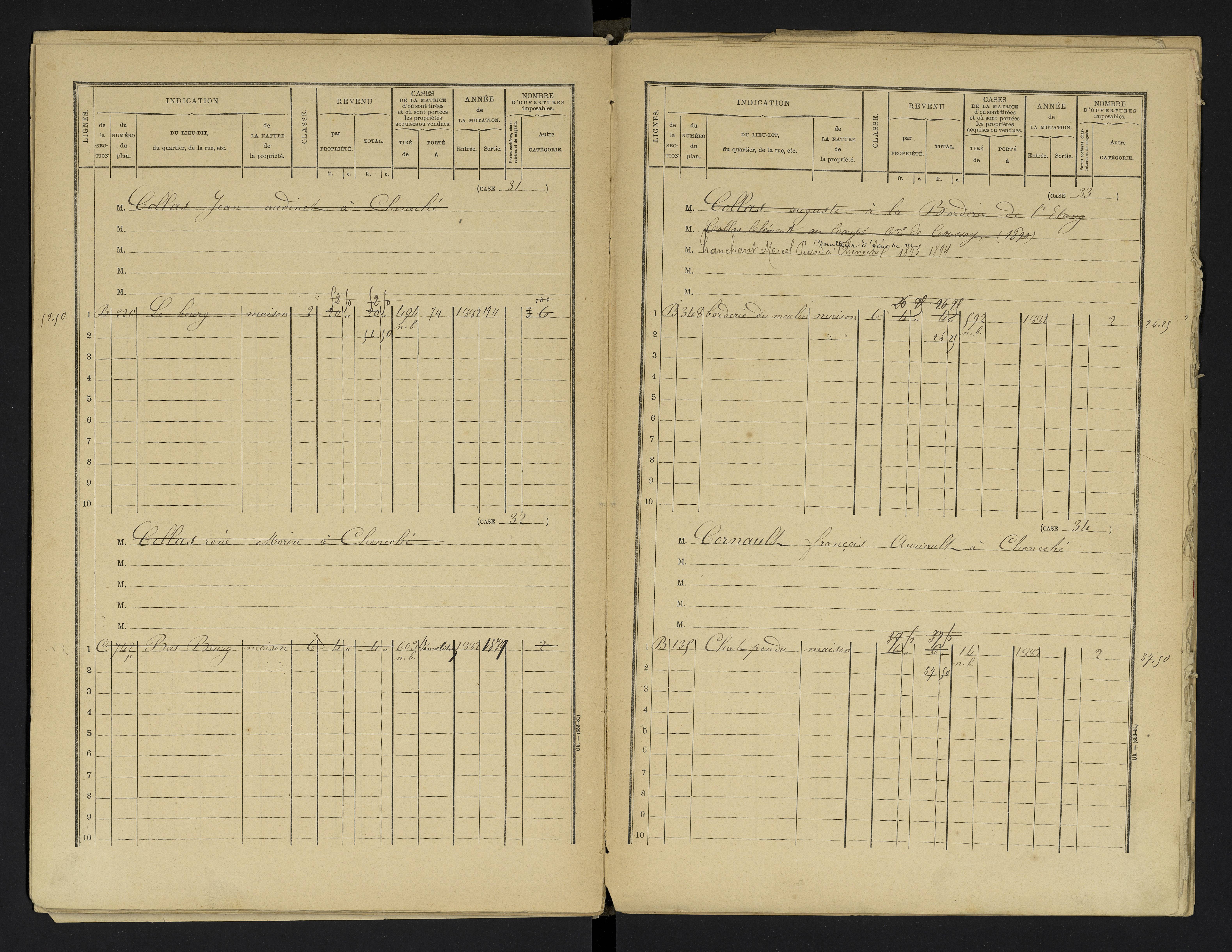 Cheneché - FRAD086_cadastre Cases 1-104 
