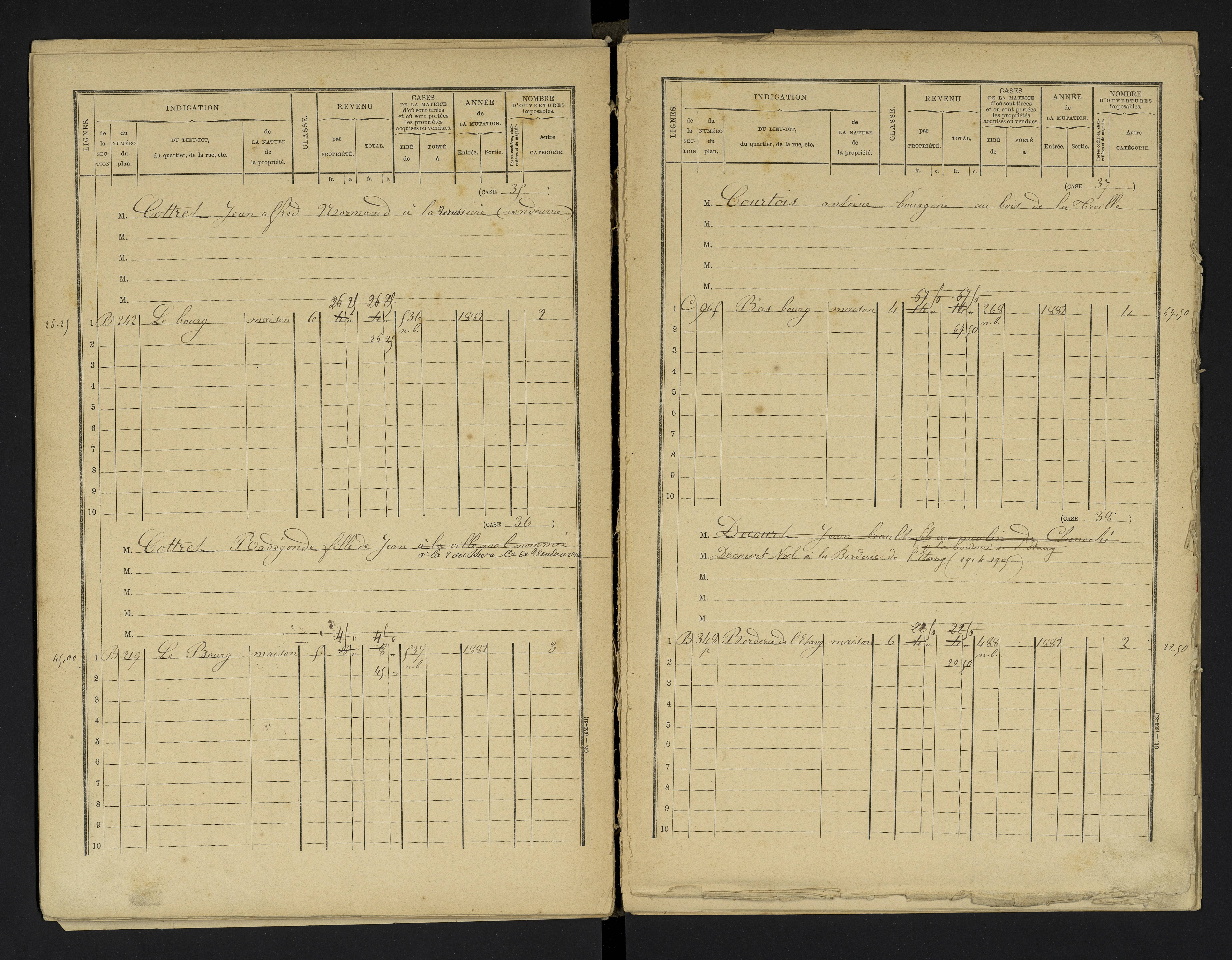 Cheneché - FRAD086_cadastre Cases 1-104 