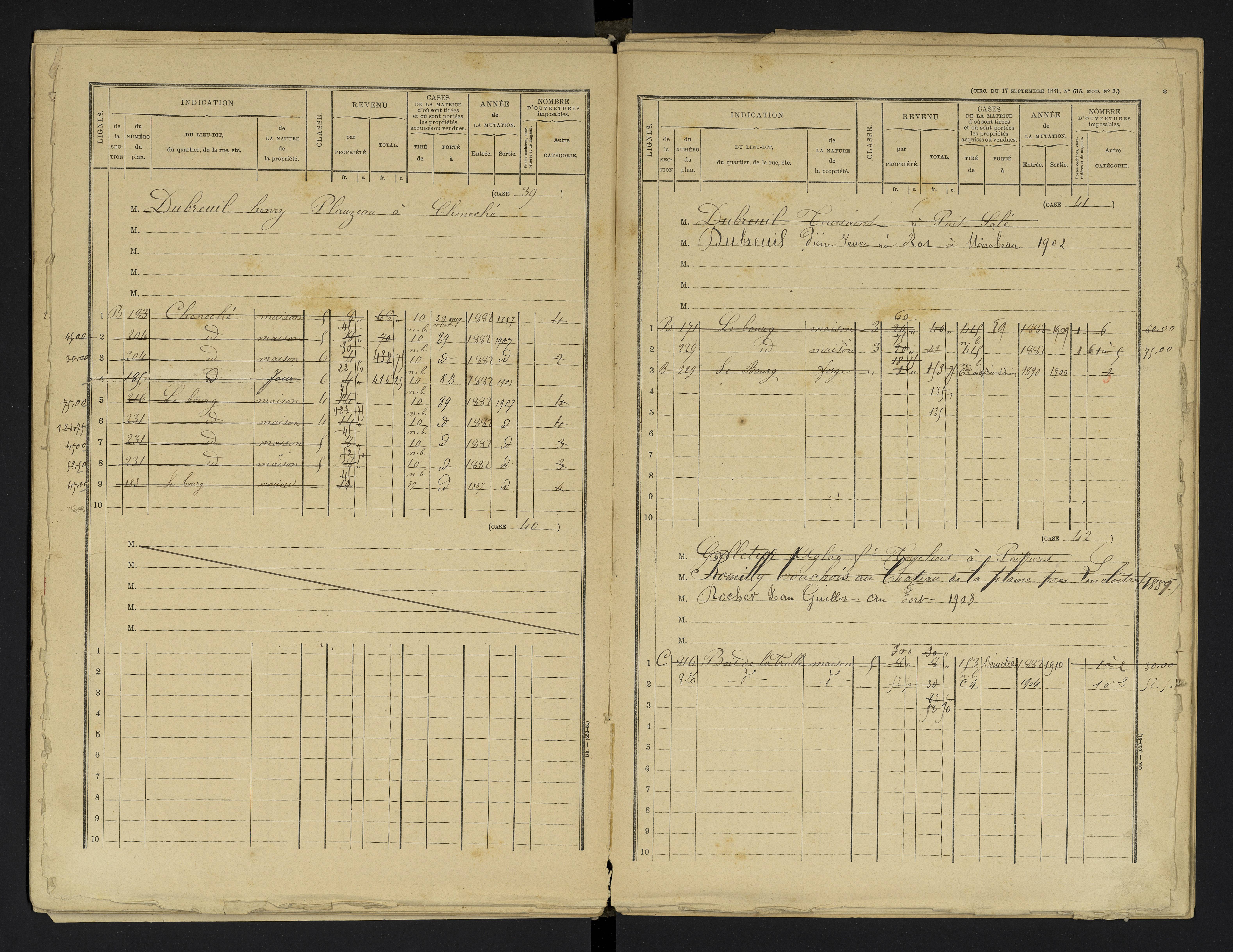 Cheneché - FRAD086_cadastre Cases 1-104 