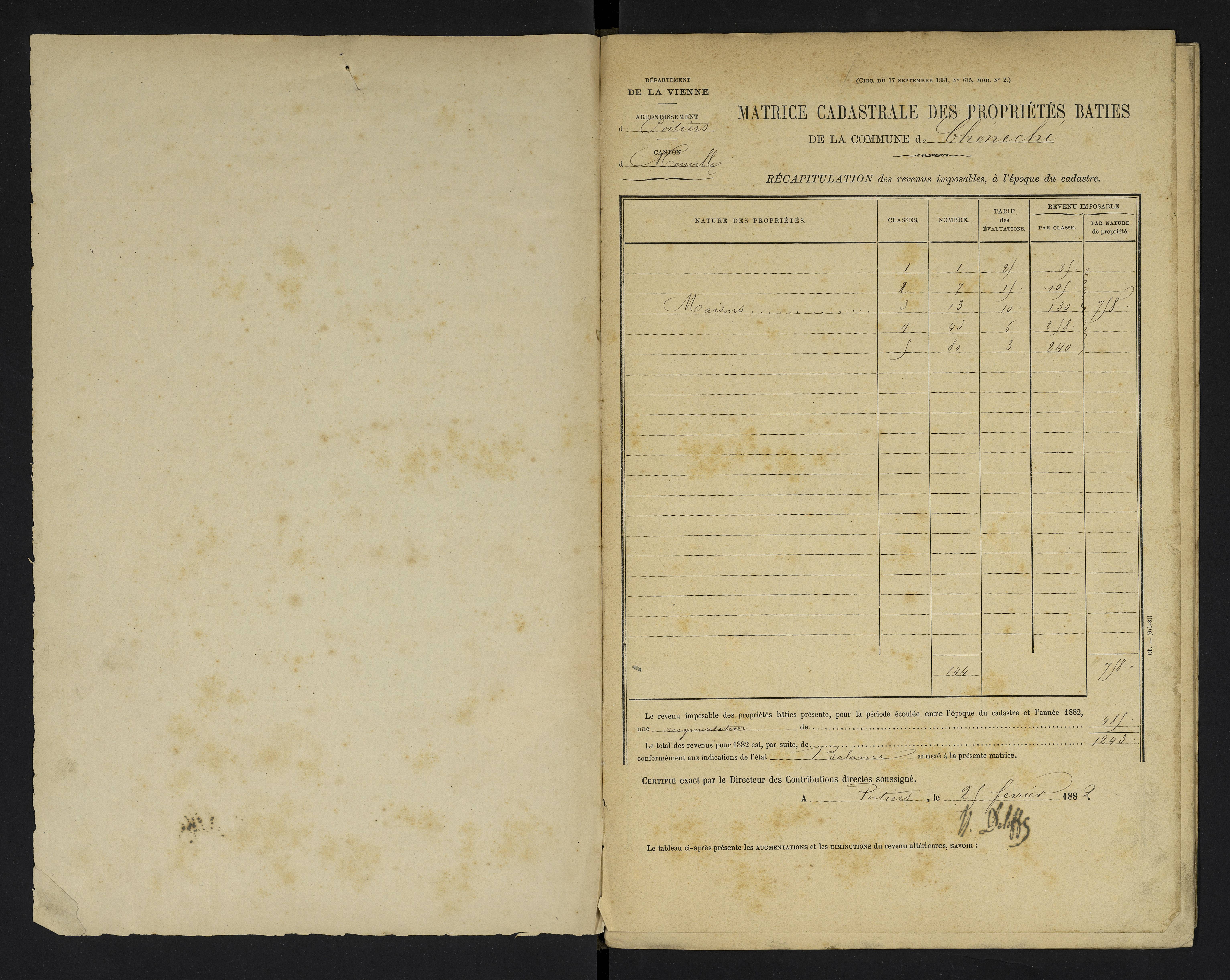 Cheneché - FRAD086_cadastre Cases 1-104 