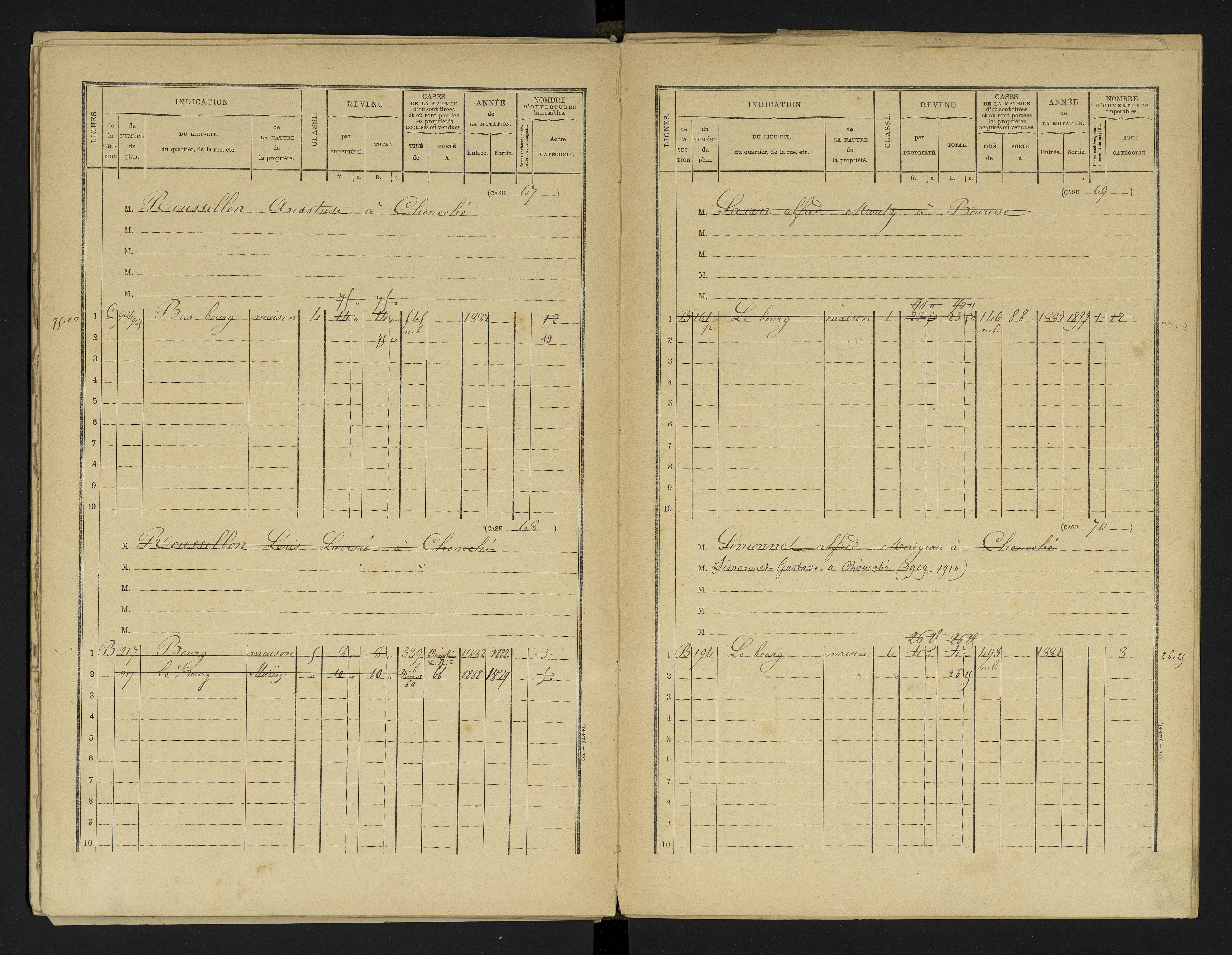 Cheneché - FRAD086_cadastre Cases 1-104 