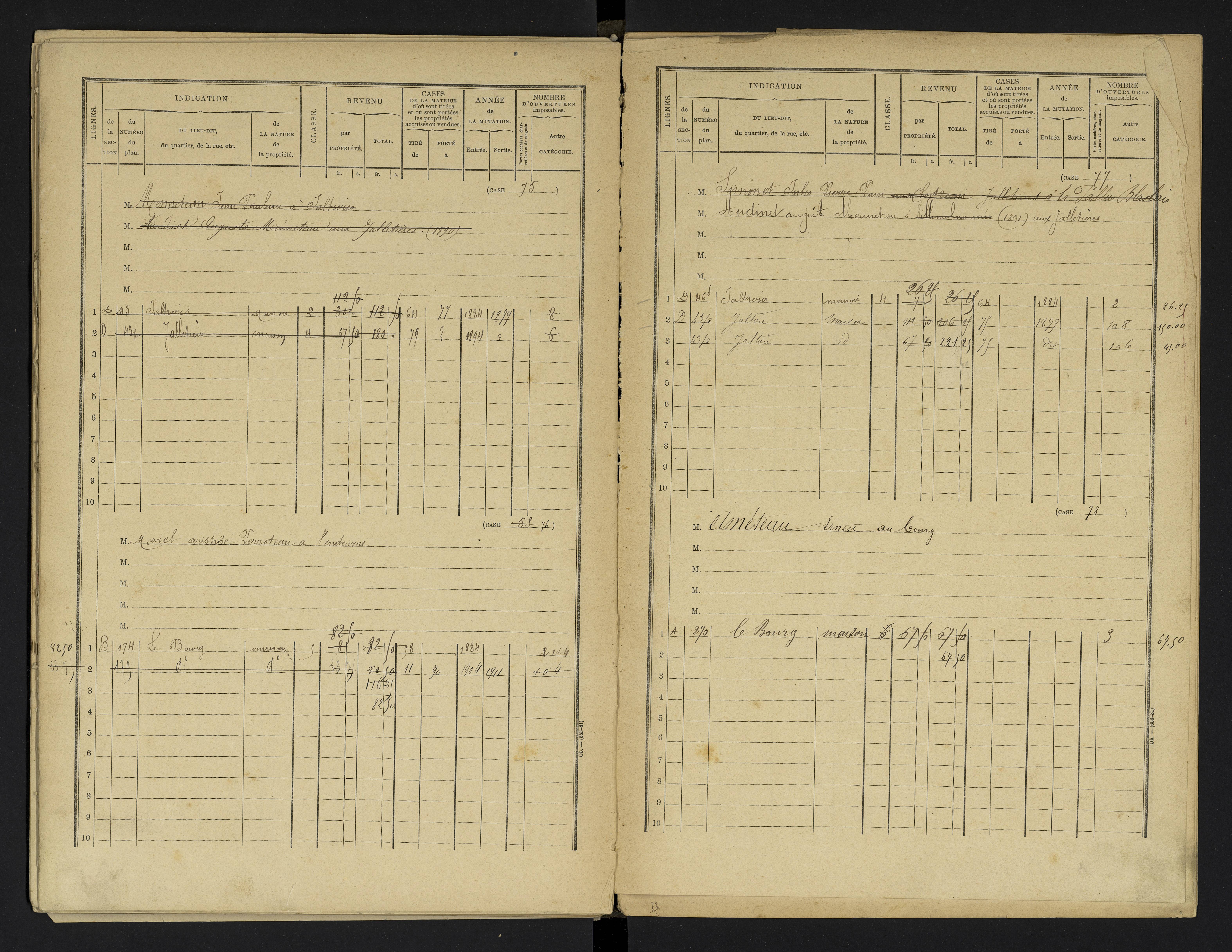Cheneché - FRAD086_cadastre Cases 1-104 
