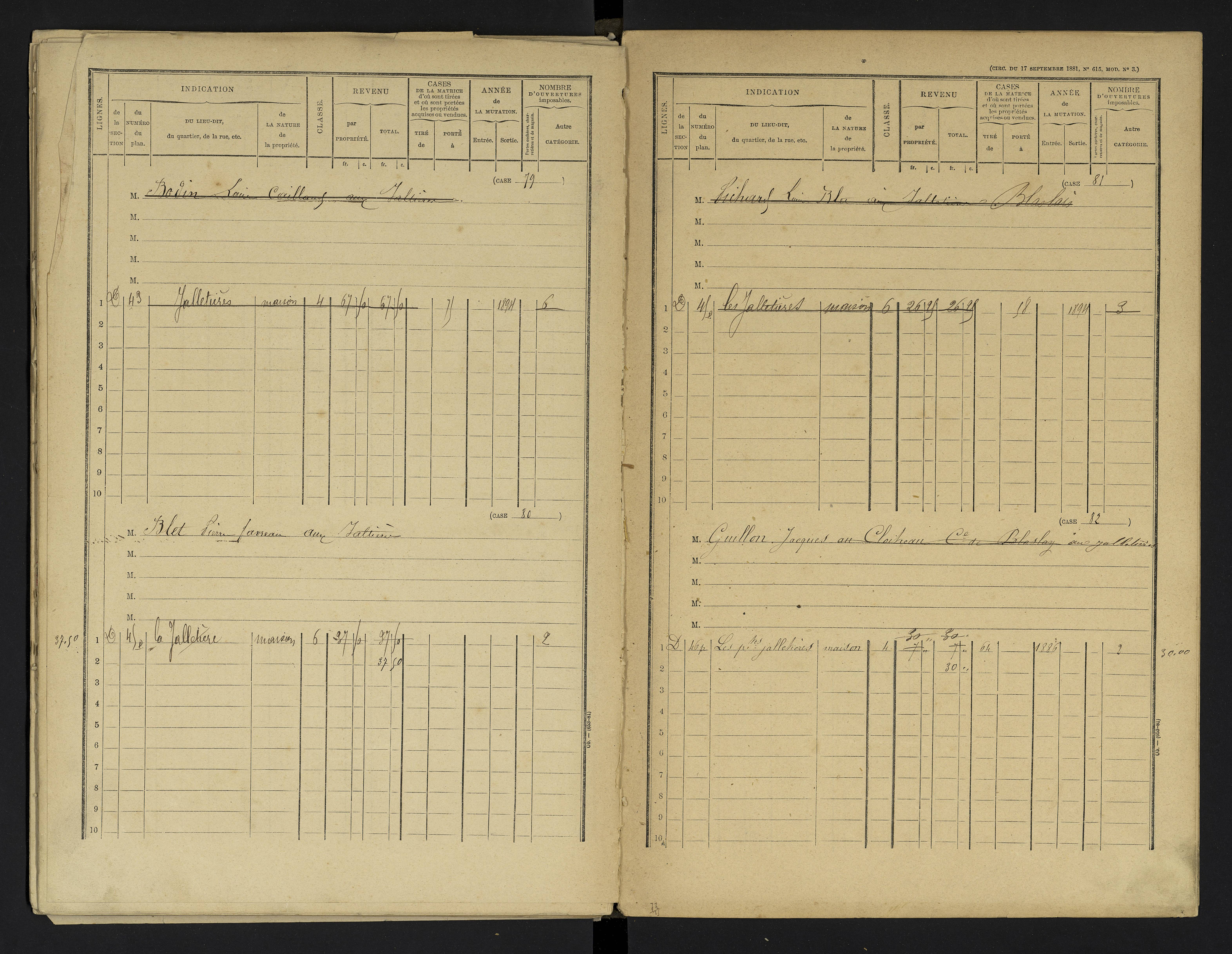 Cheneché - FRAD086_cadastre Cases 1-104 