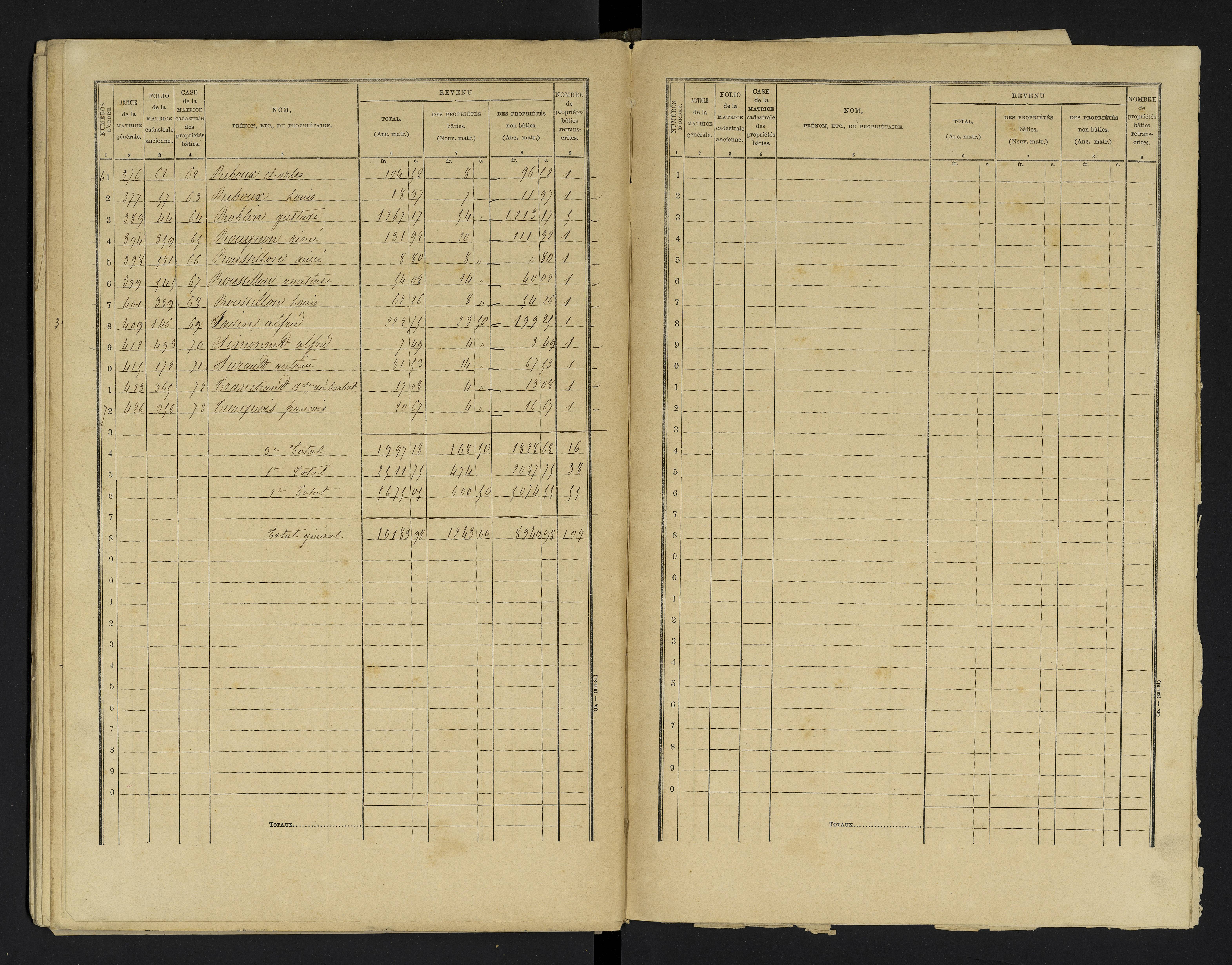 Cheneché - FRAD086_cadastre Cases 1-104 