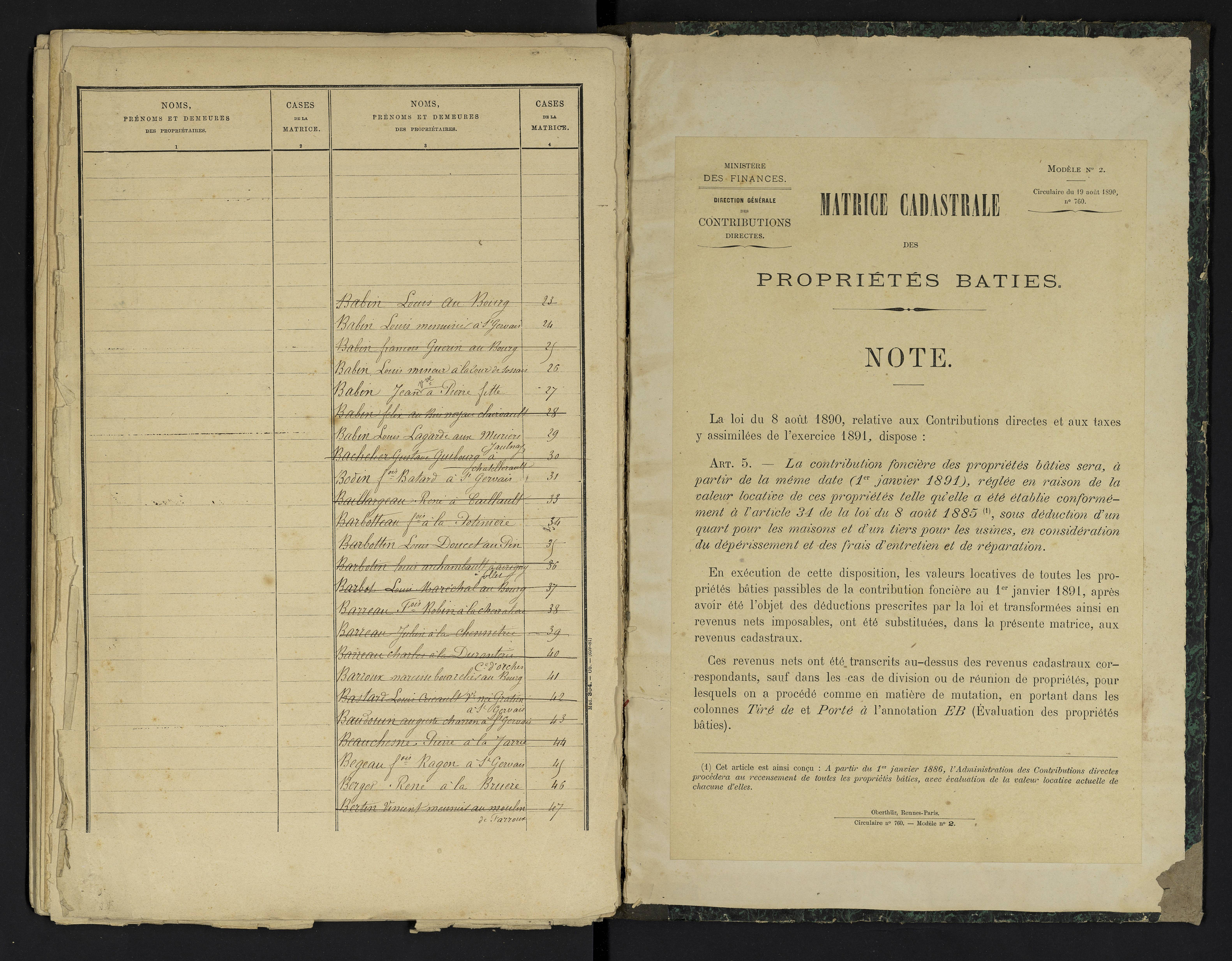 Cheneché - FRAD086_cadastre Cases 1-104 
