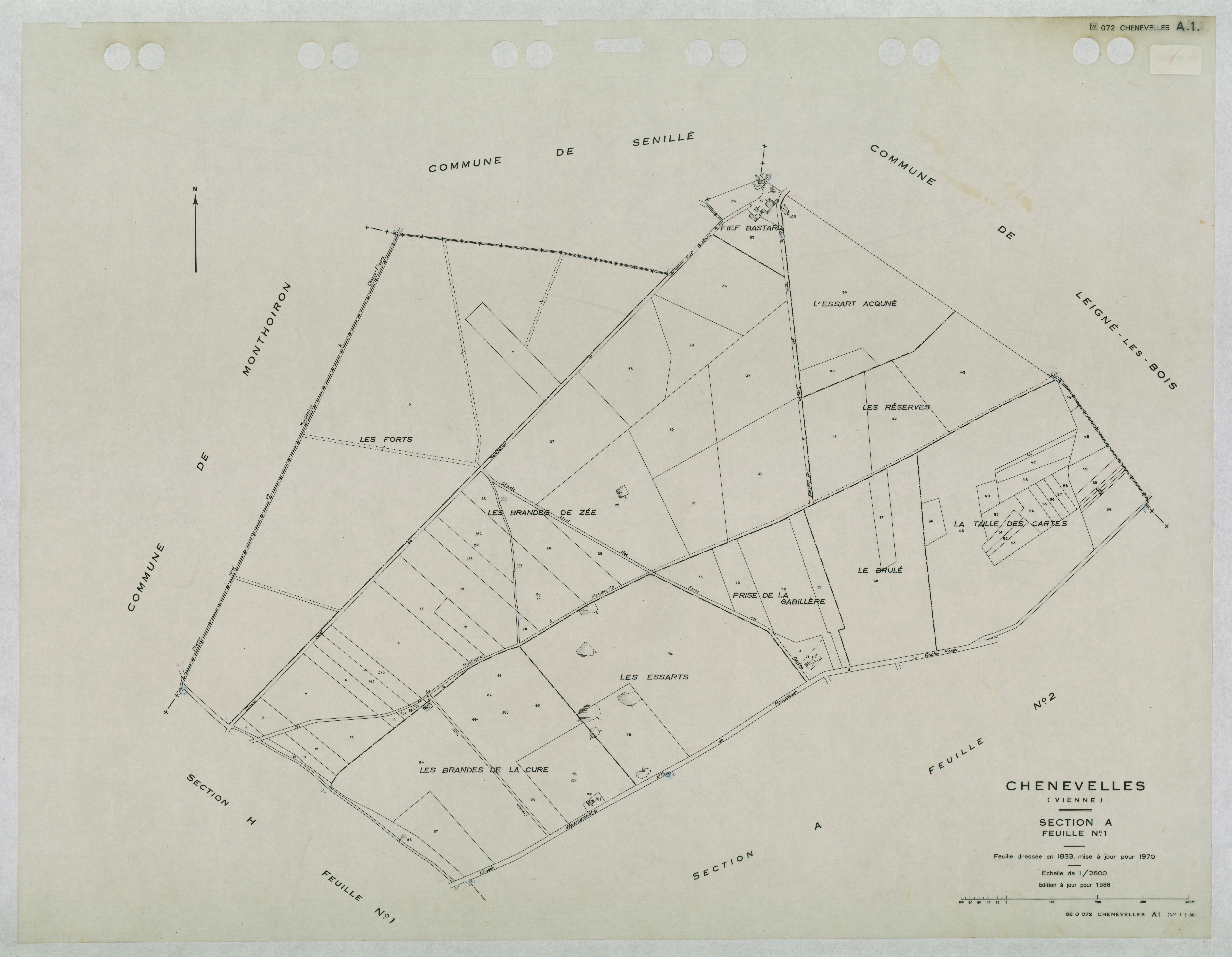 Chenevelles - FRAD086_cadastre Plans mis à jour 