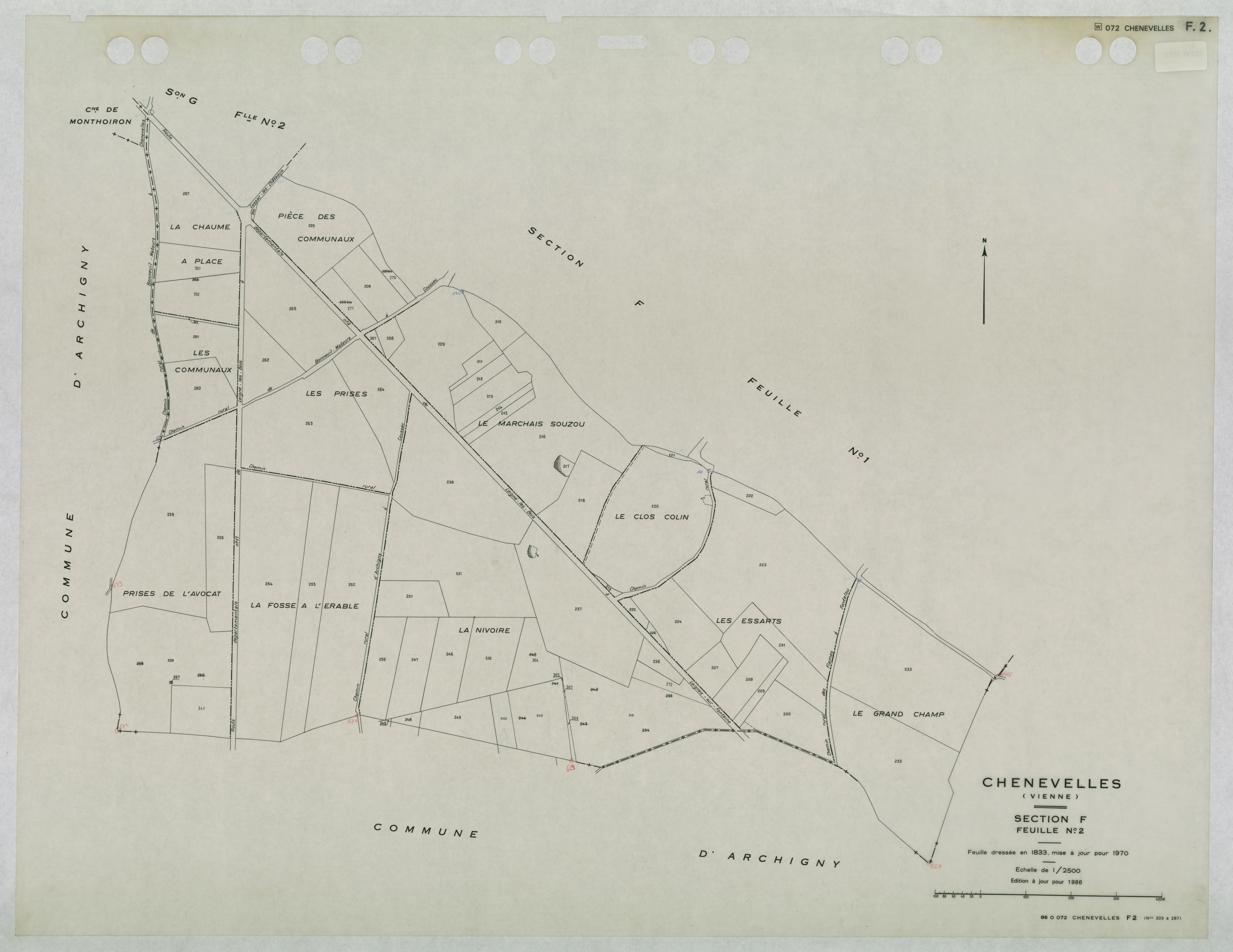 Chenevelles - FRAD086_cadastre Plans mis à jour 