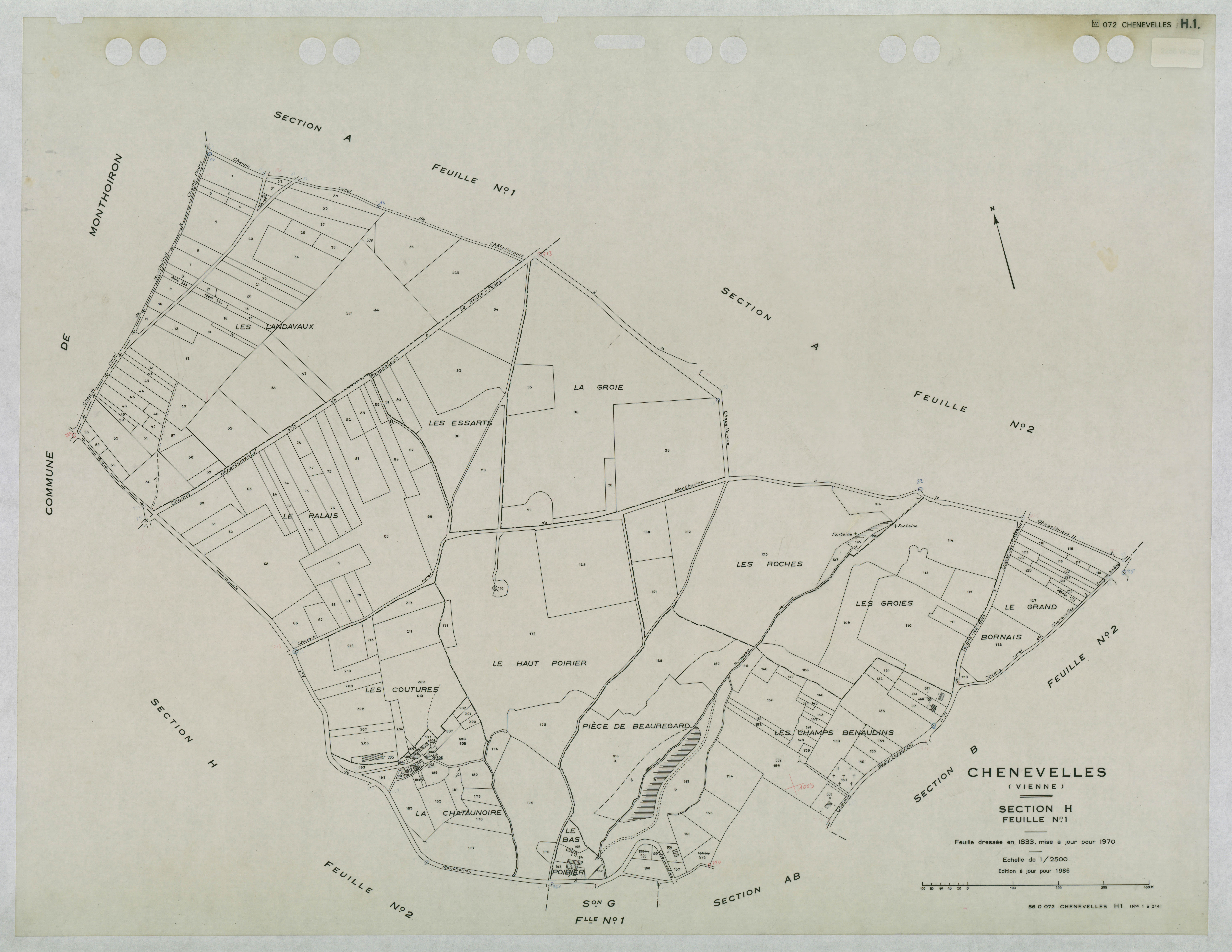 Chenevelles - FRAD086_cadastre Plans mis à jour 