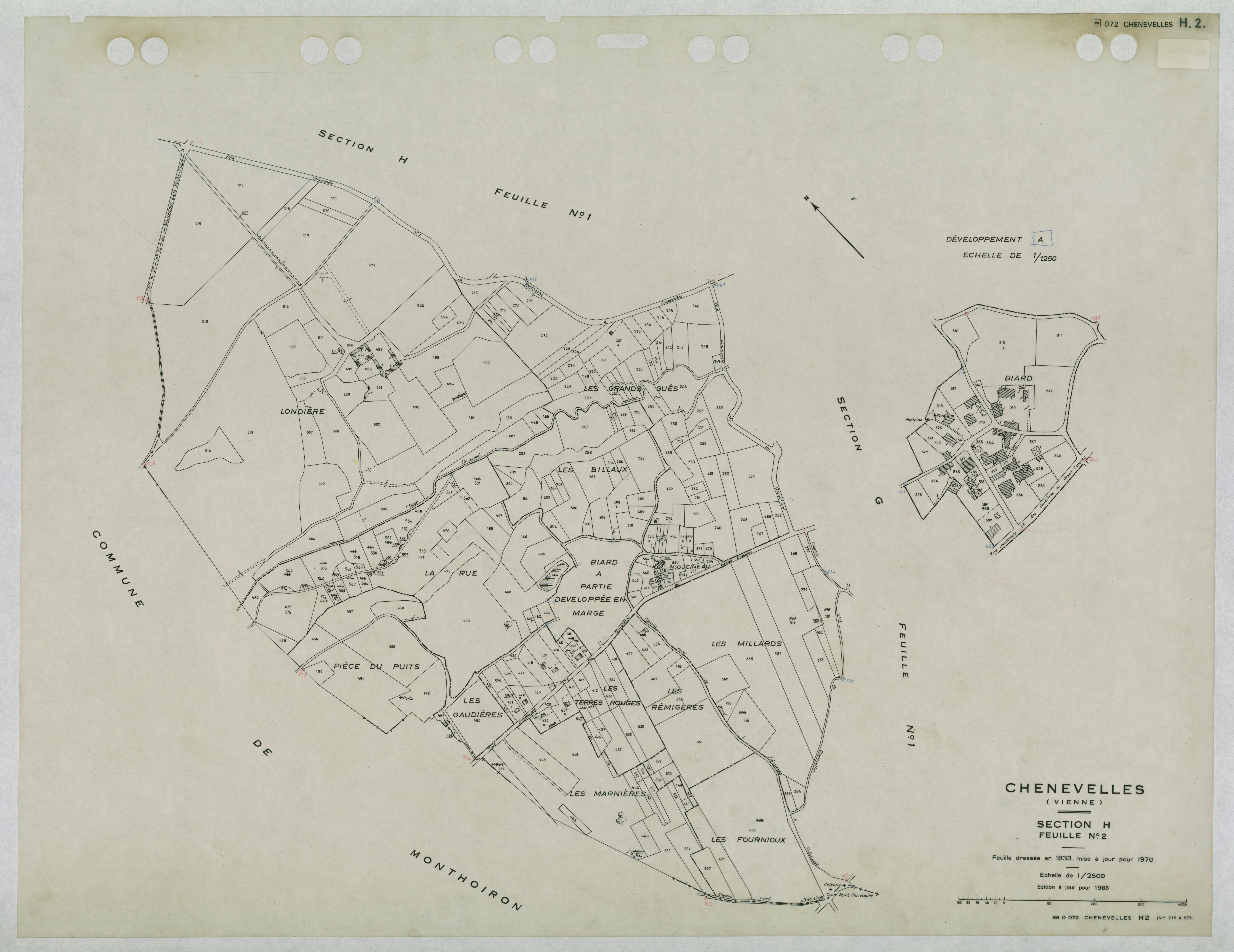 Chenevelles - FRAD086_cadastre Plans mis à jour 