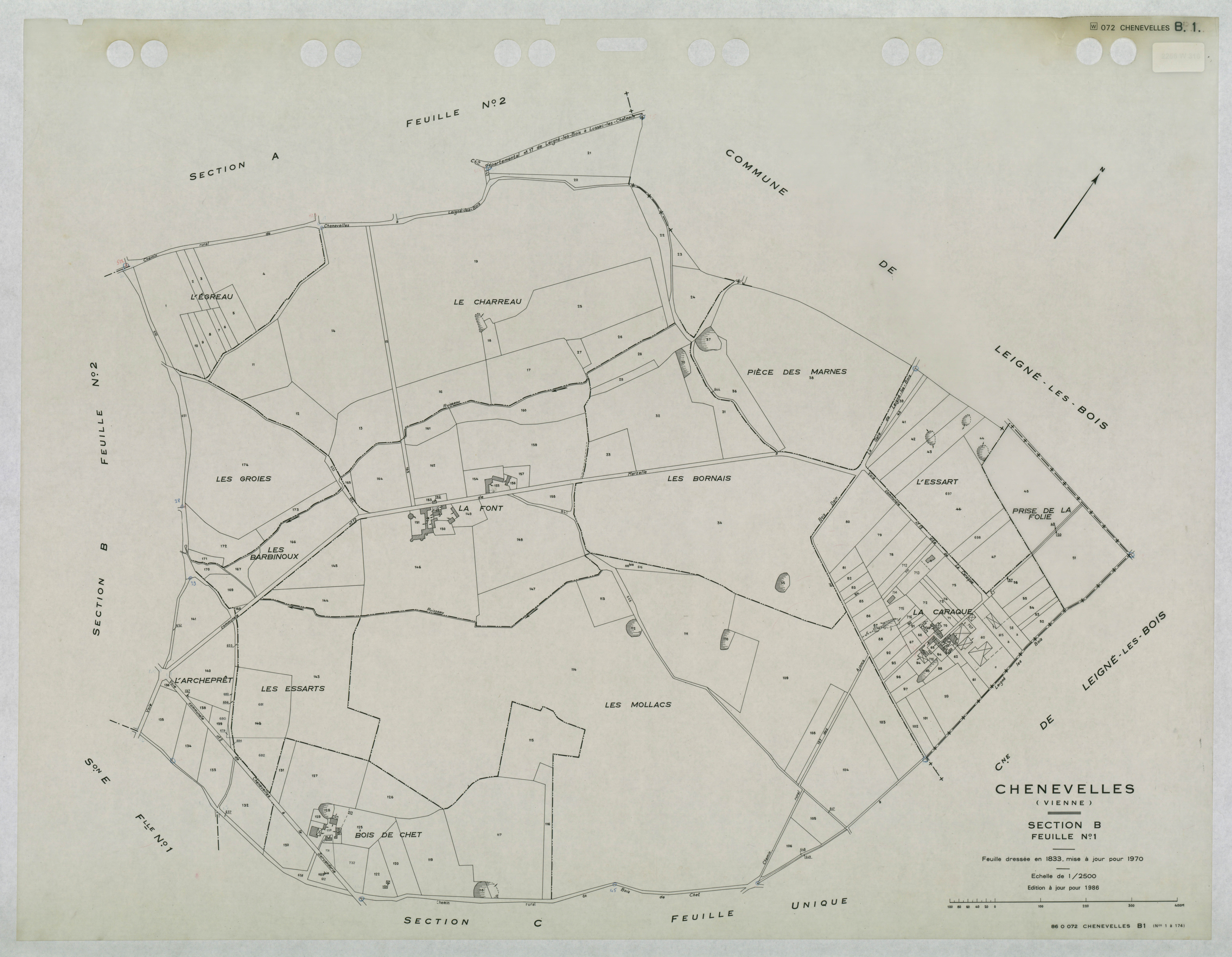 Chenevelles - FRAD086_cadastre Plans mis à jour 