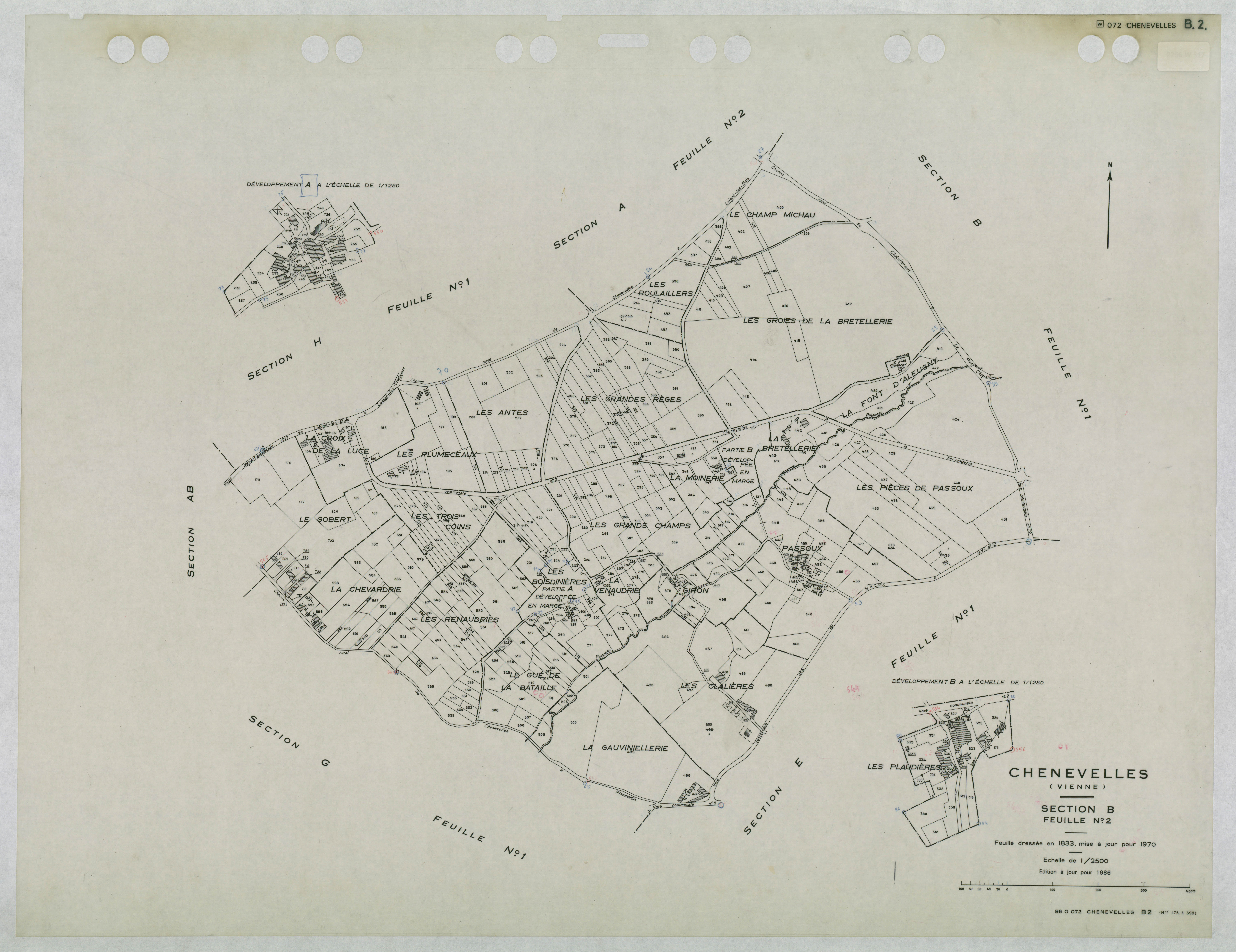 Chenevelles - FRAD086_cadastre Plans mis à jour 