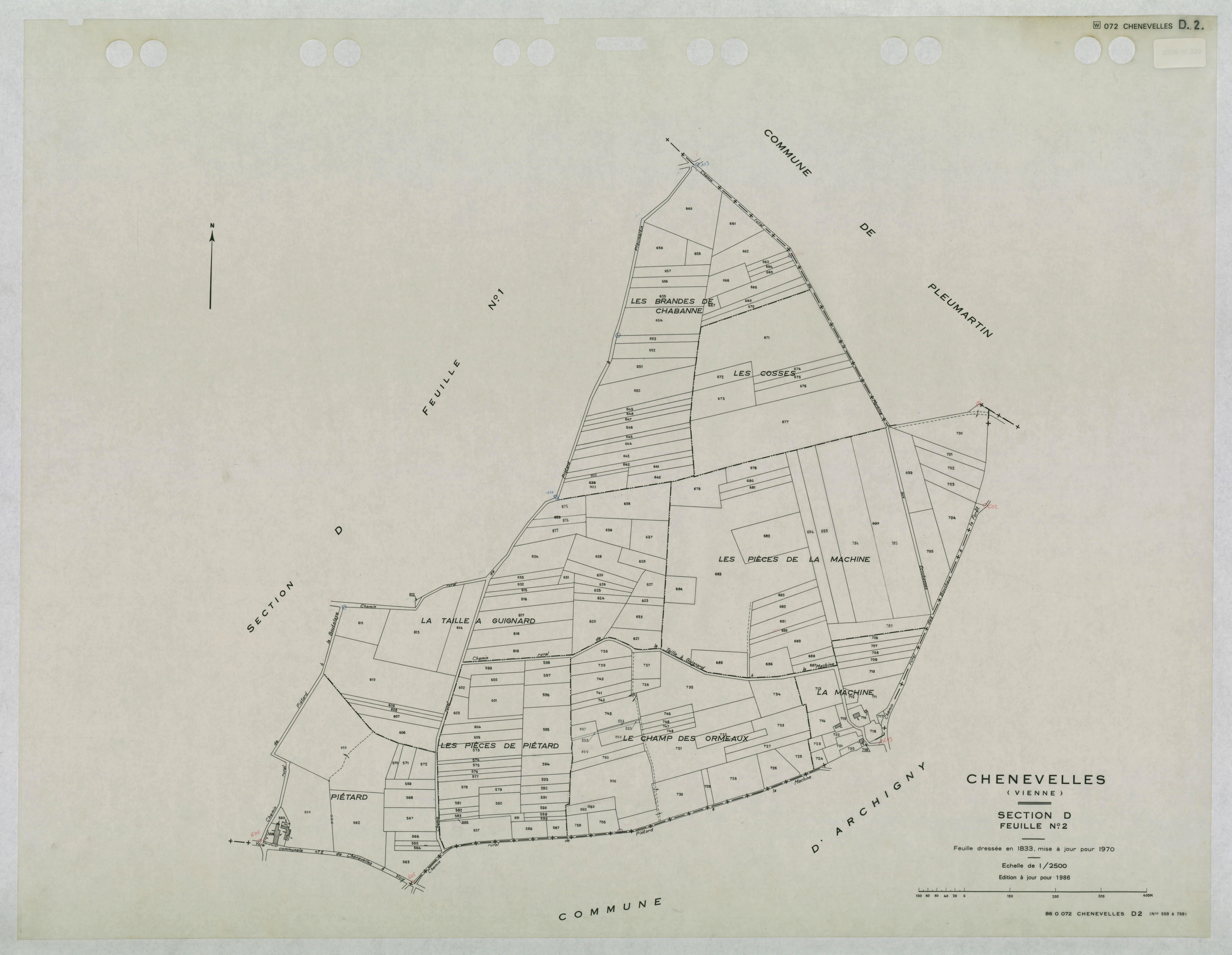 Chenevelles - FRAD086_cadastre Plans mis à jour 