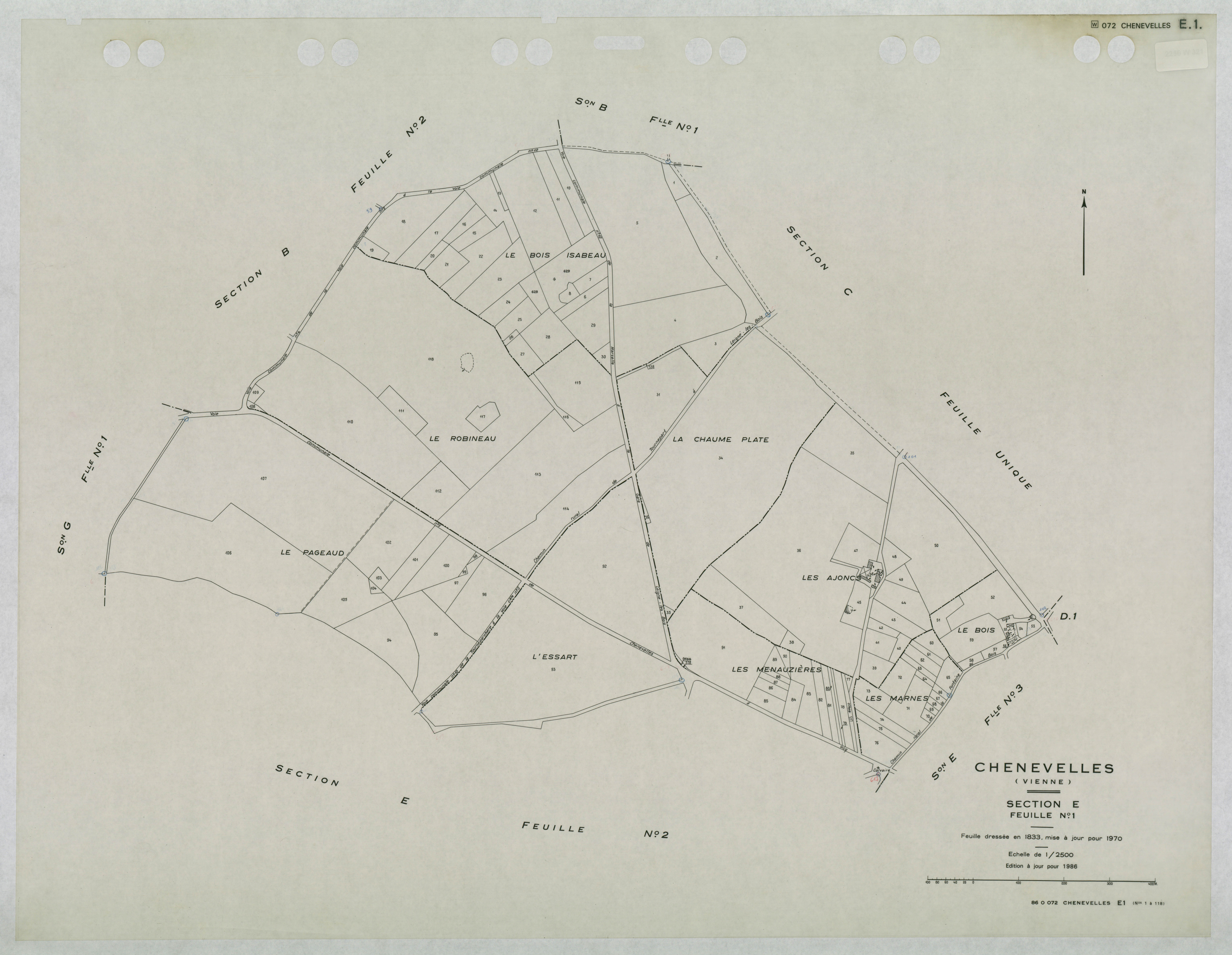 Chenevelles - FRAD086_cadastre Plans mis à jour 