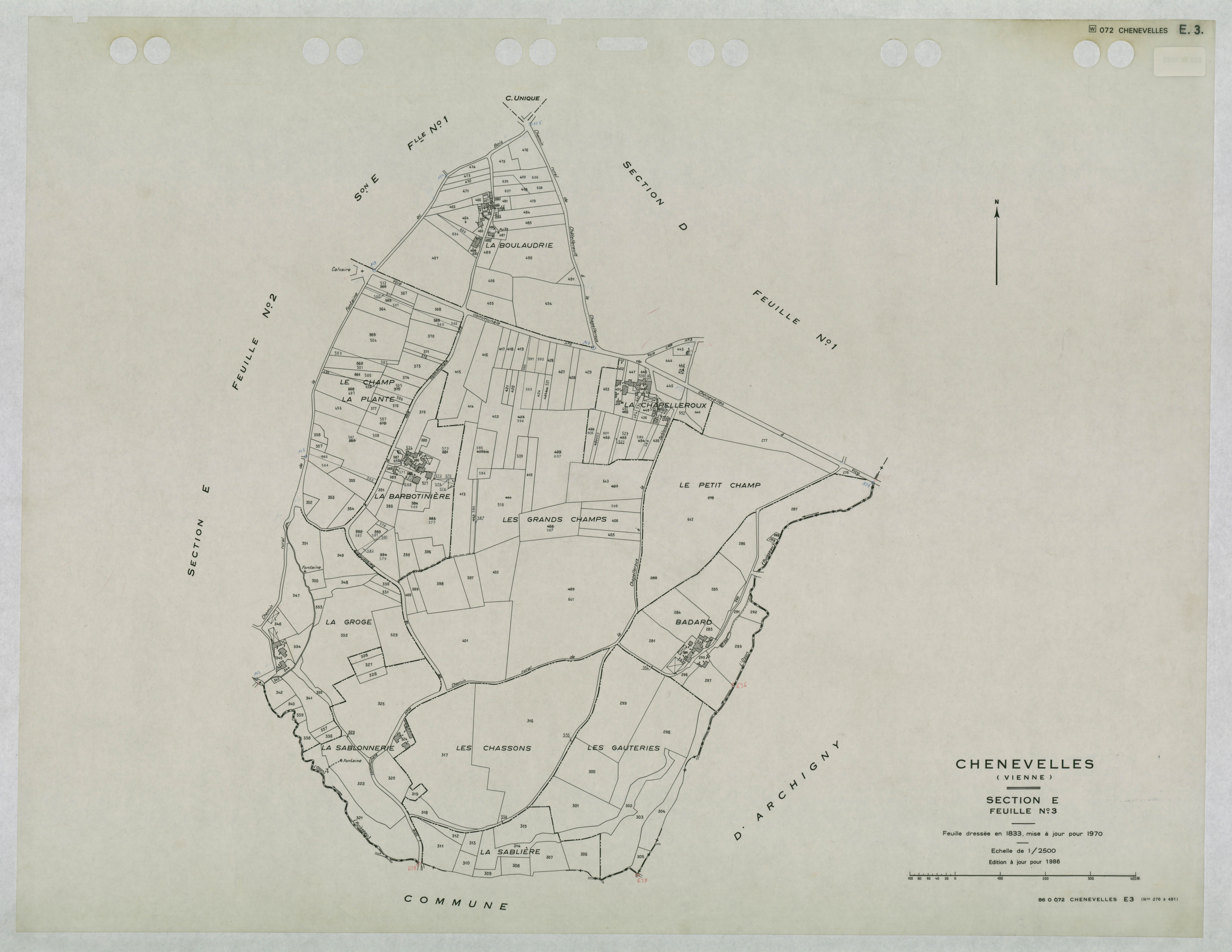 Chenevelles - FRAD086_cadastre Plans mis à jour 