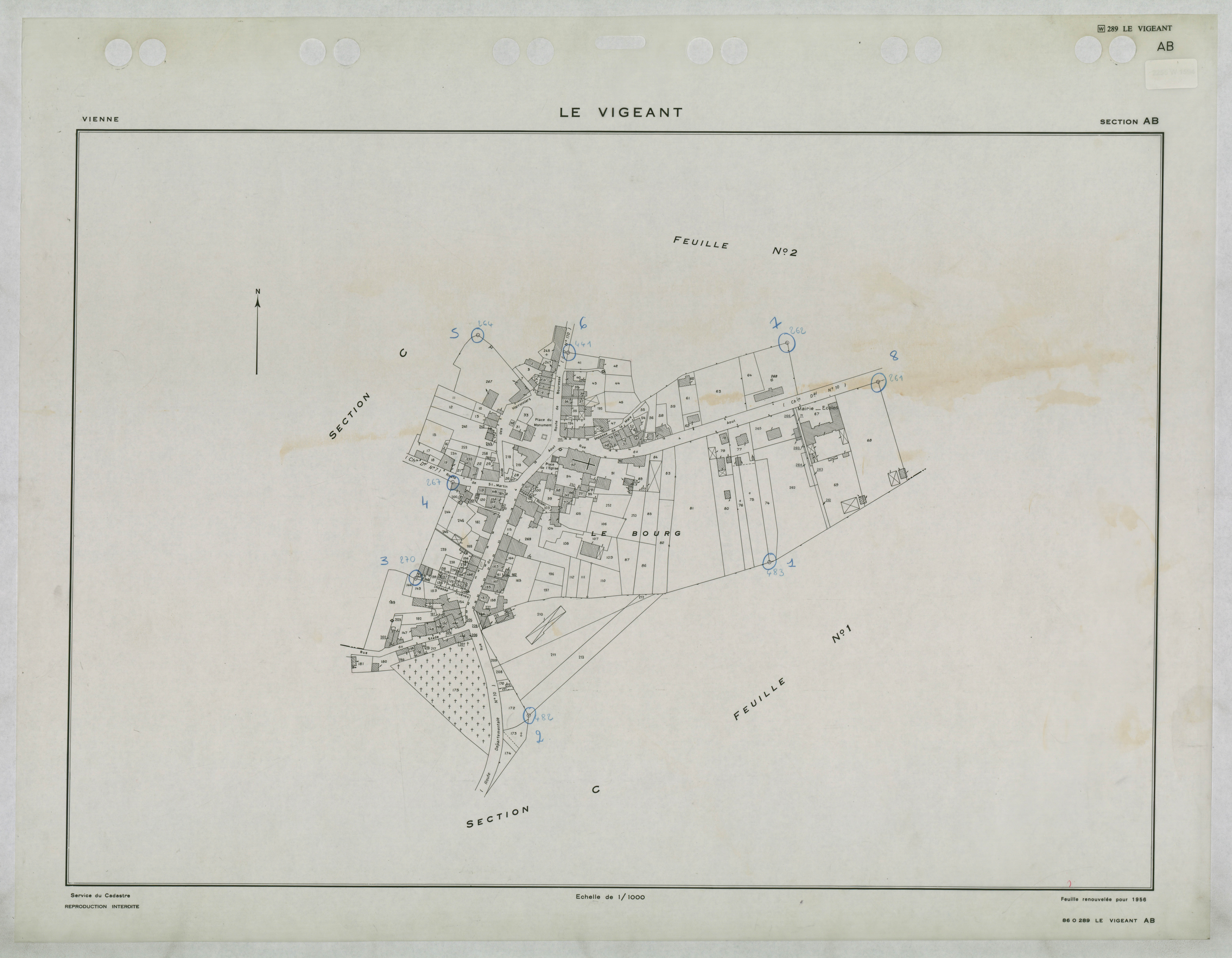 Le Vigeant - FRAD086_cadastre Plans renouvelés 